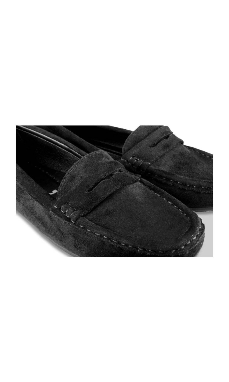 Mocassins en suédine à bride noirs
