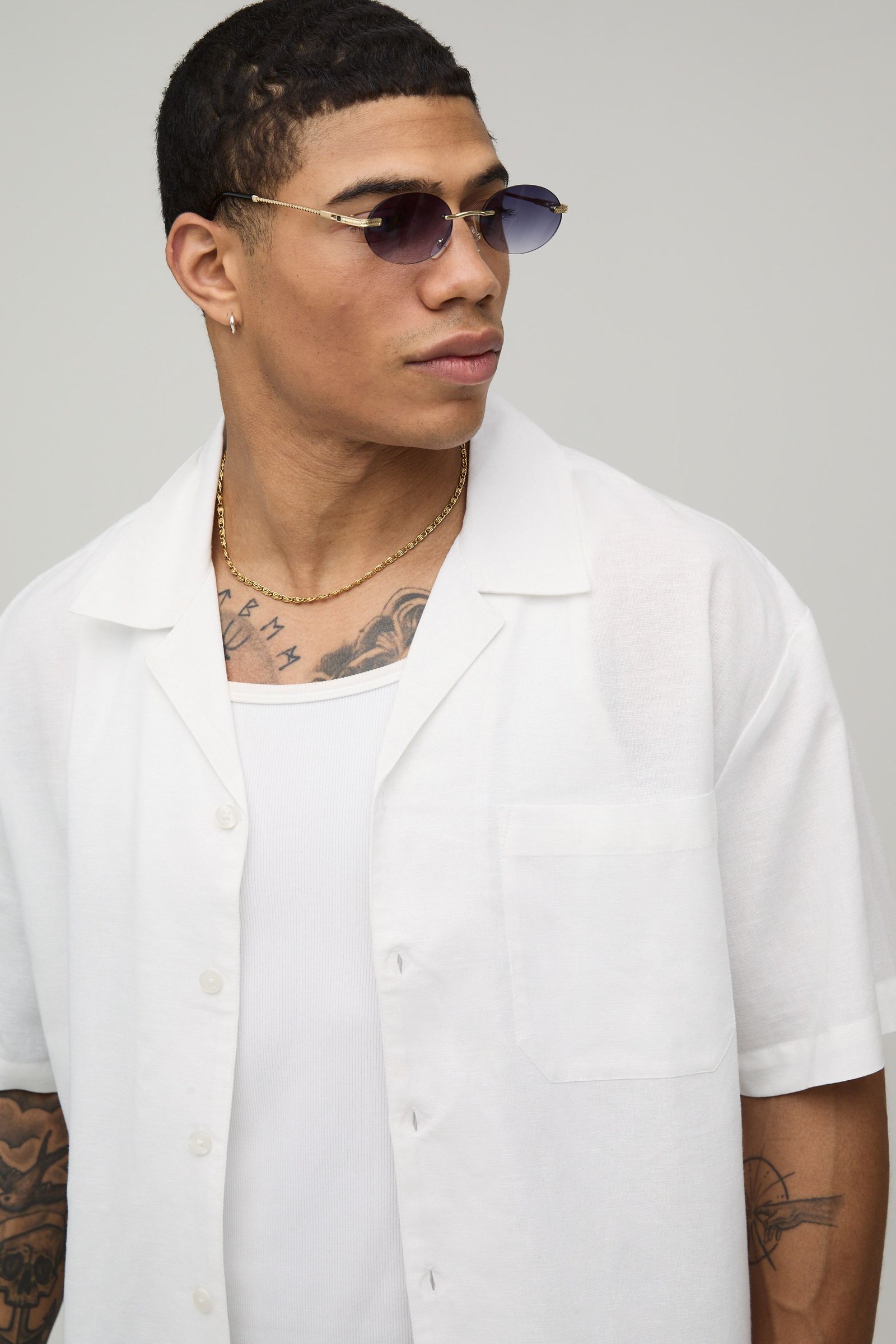 Chemise oversize boxy kmam 9sar mélange lin