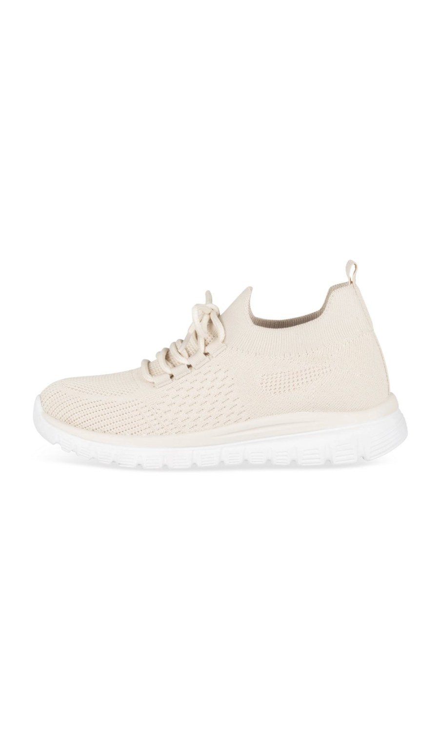 Baskets b maille w lacets beige
