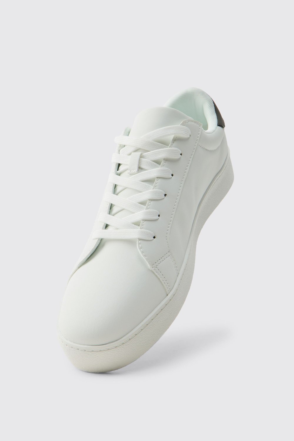 Faux leather trainers