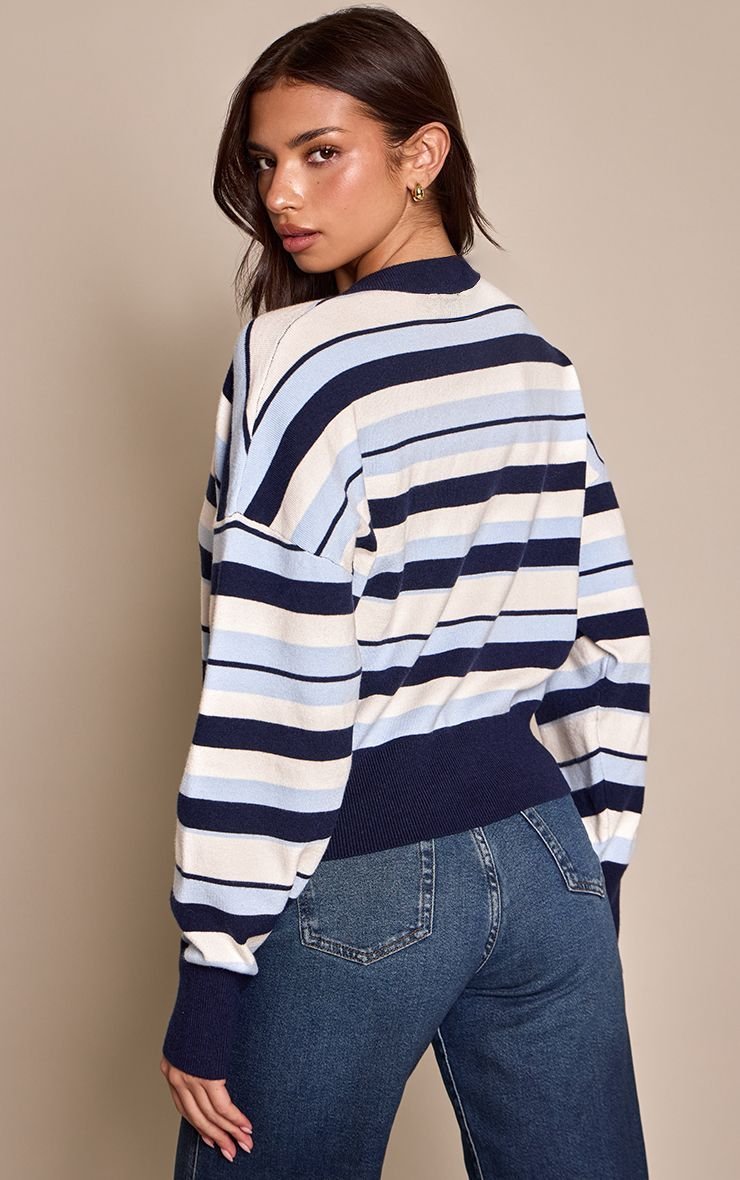 Blue striped cardigan