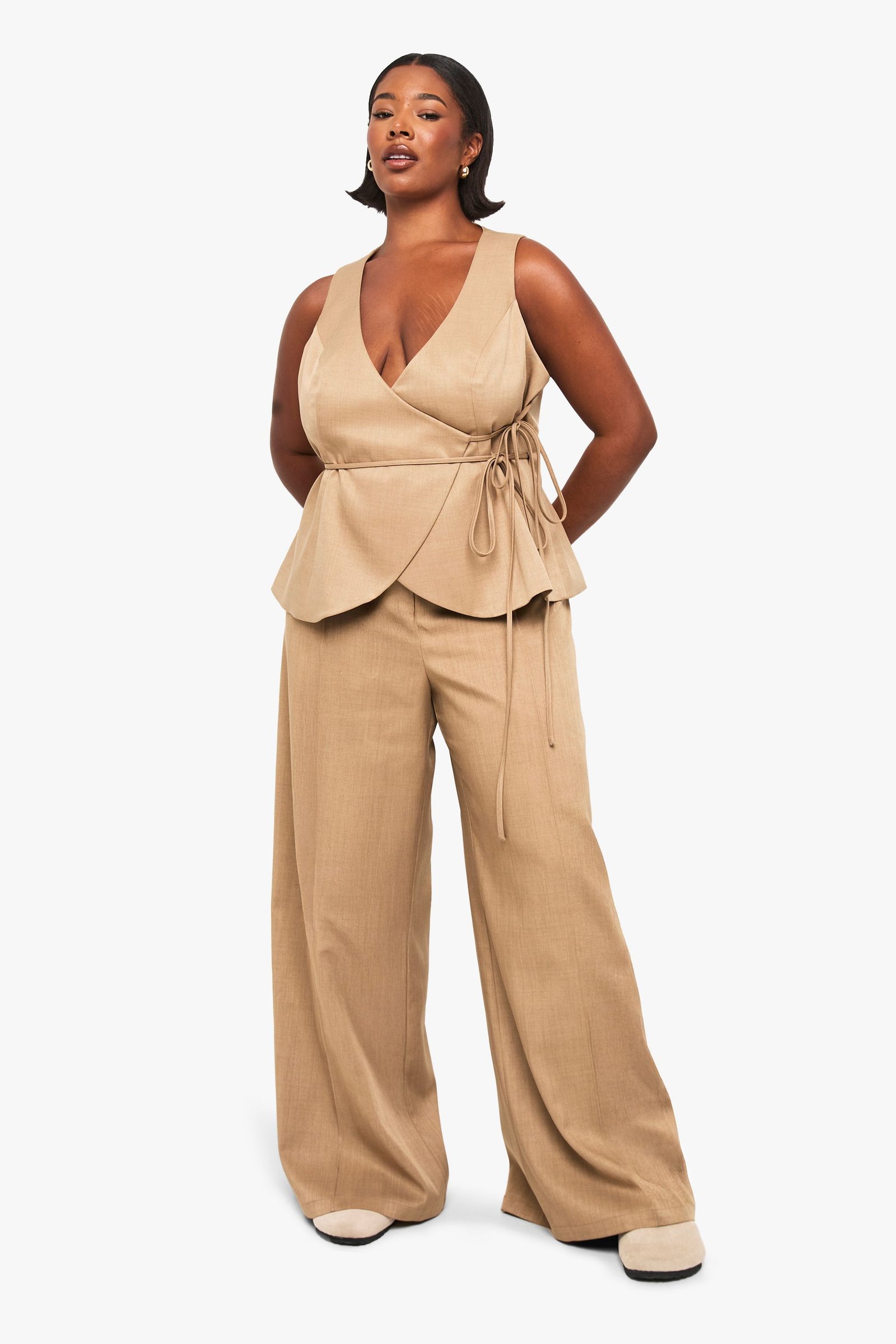 Pantalon de tailleur à coutures - Grande taille