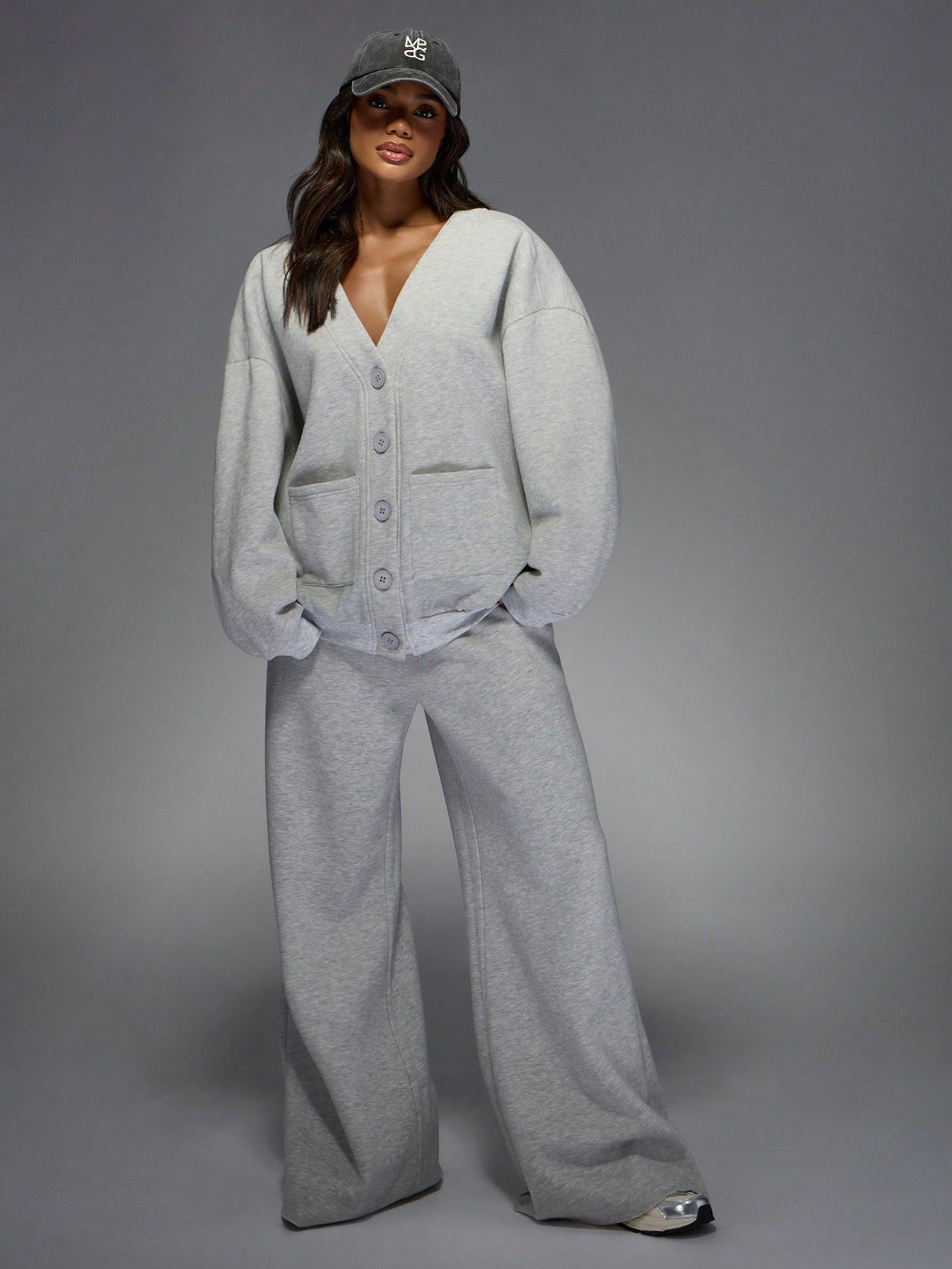 Manteau ample en tricot doux doublé de polaire