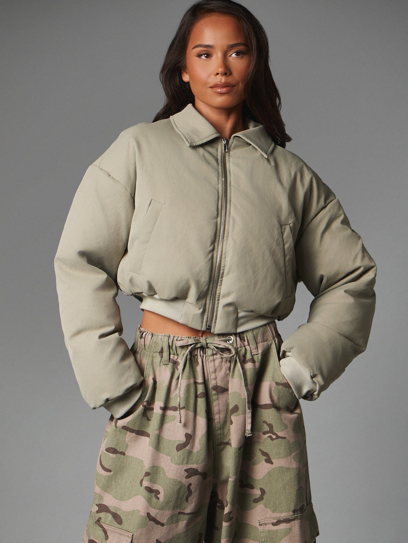 Doudoune qsira matelassée b col chemise