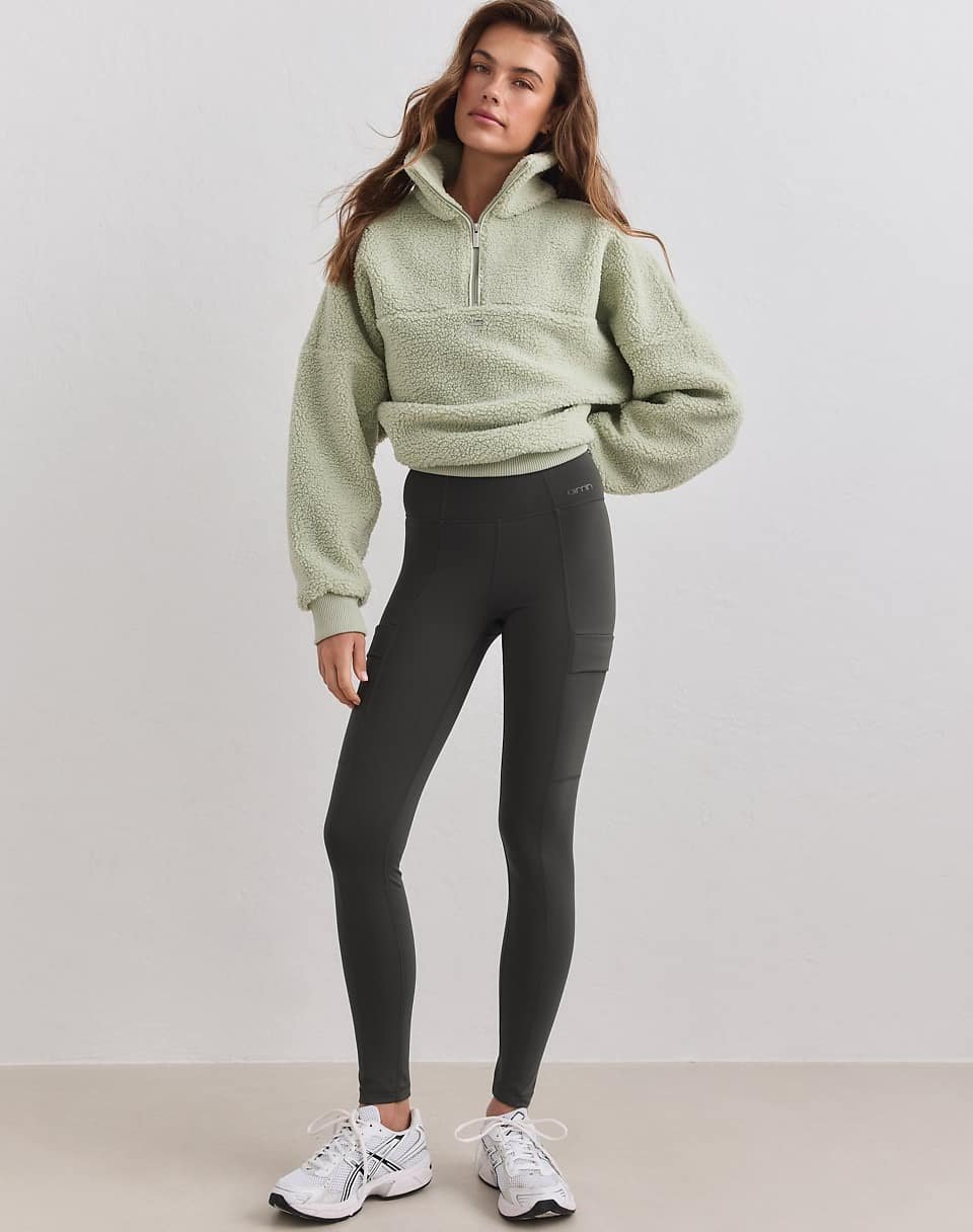 Collant à poche chauffant vert lierre foncé