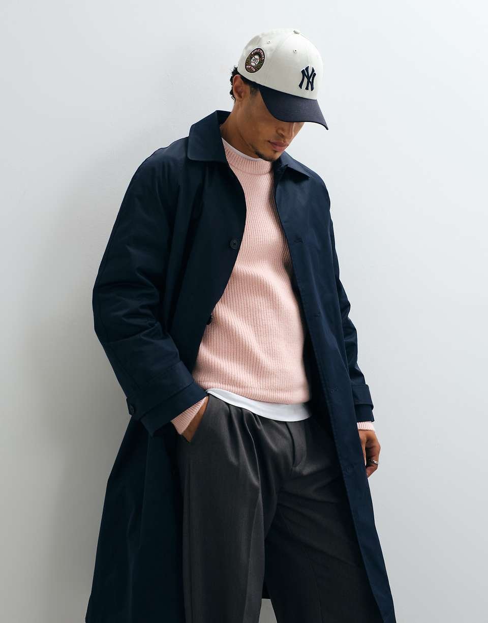 Trench oversize bleu marine