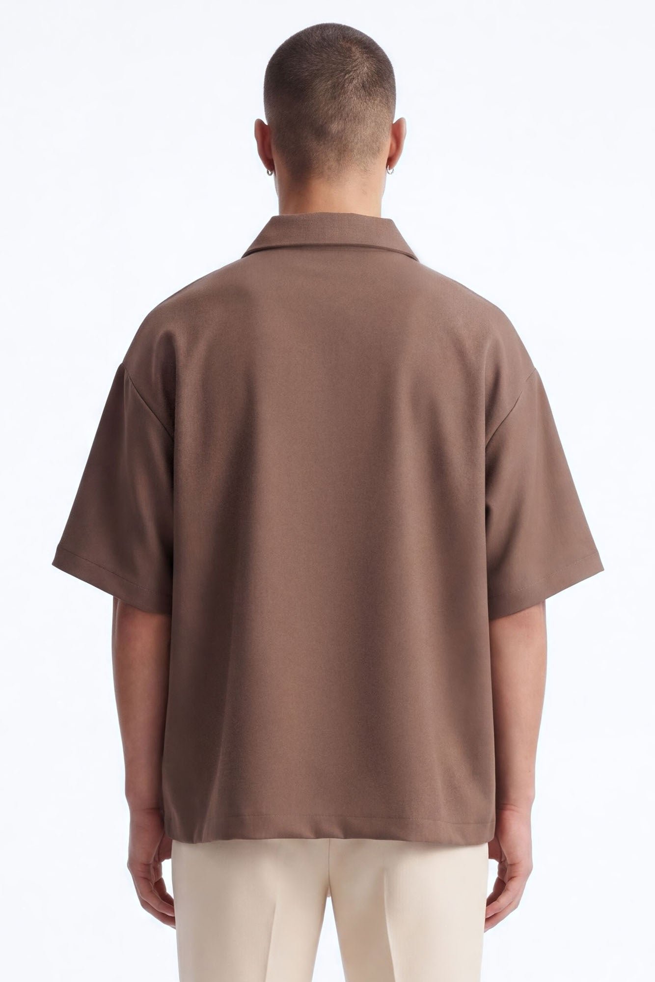Polo oversize sergé qahwi
