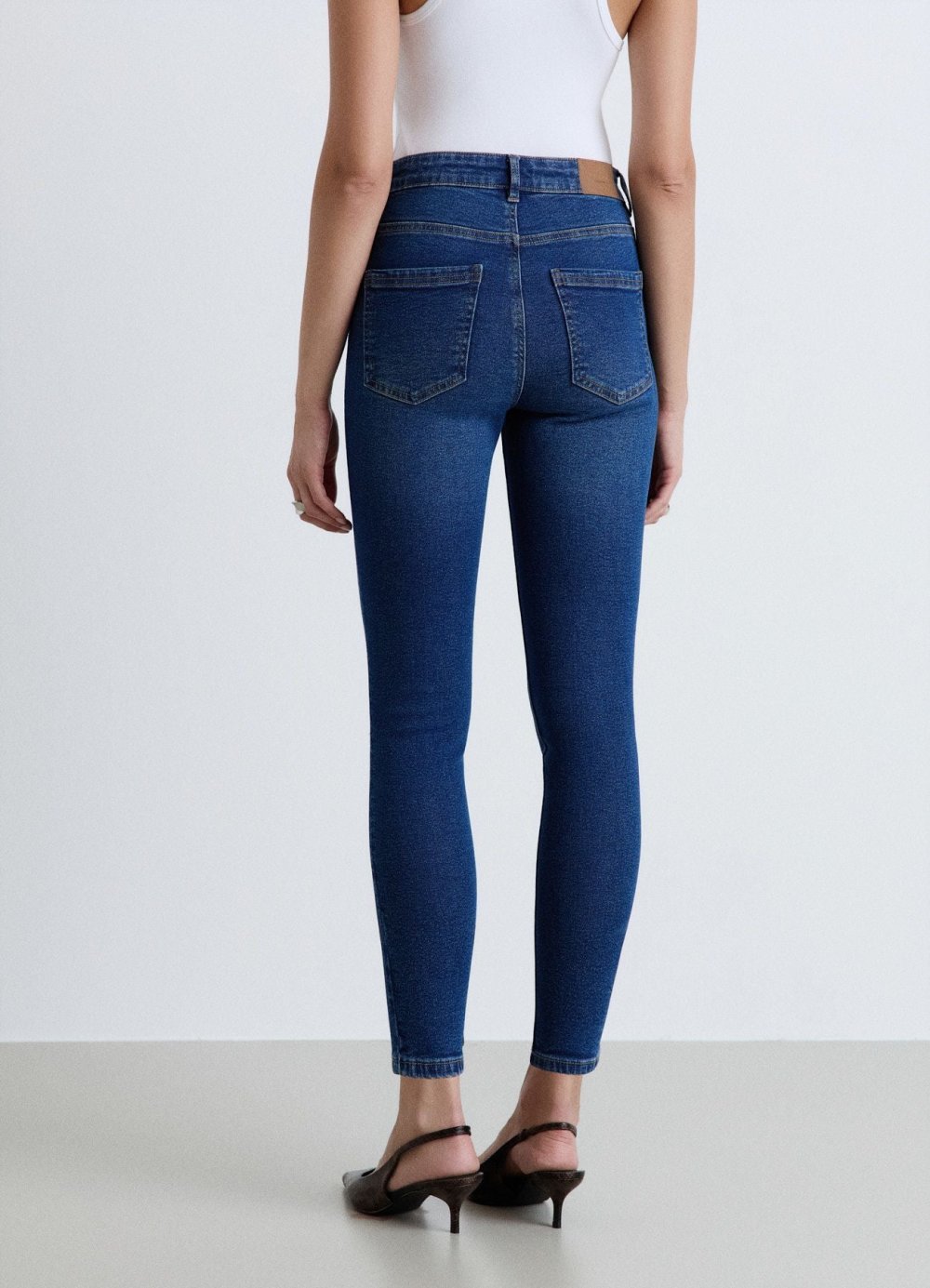 Jean skinny uni bleu foncé