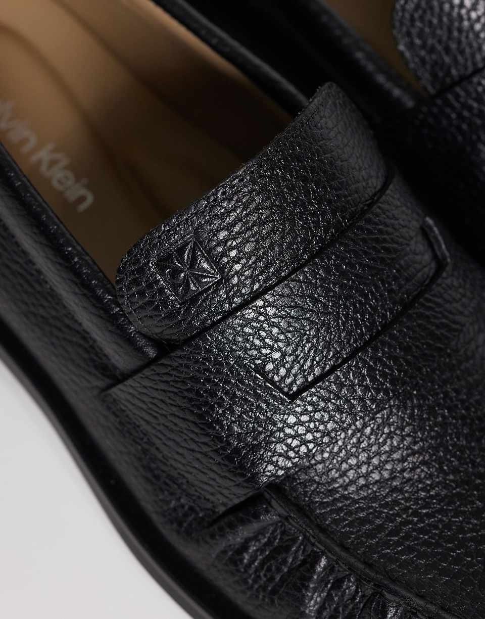 Essential grained leather loafers - Black