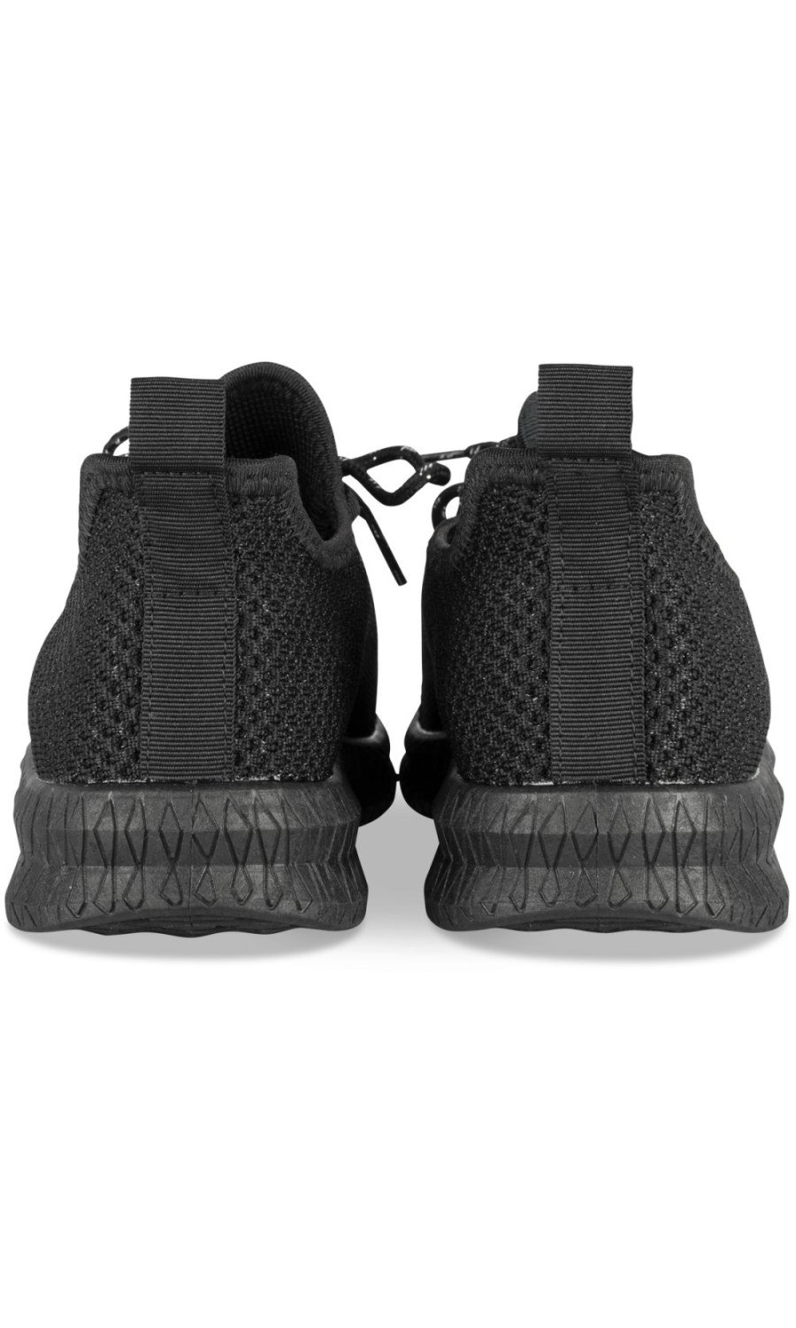 Black knit sneakers with elastic laces