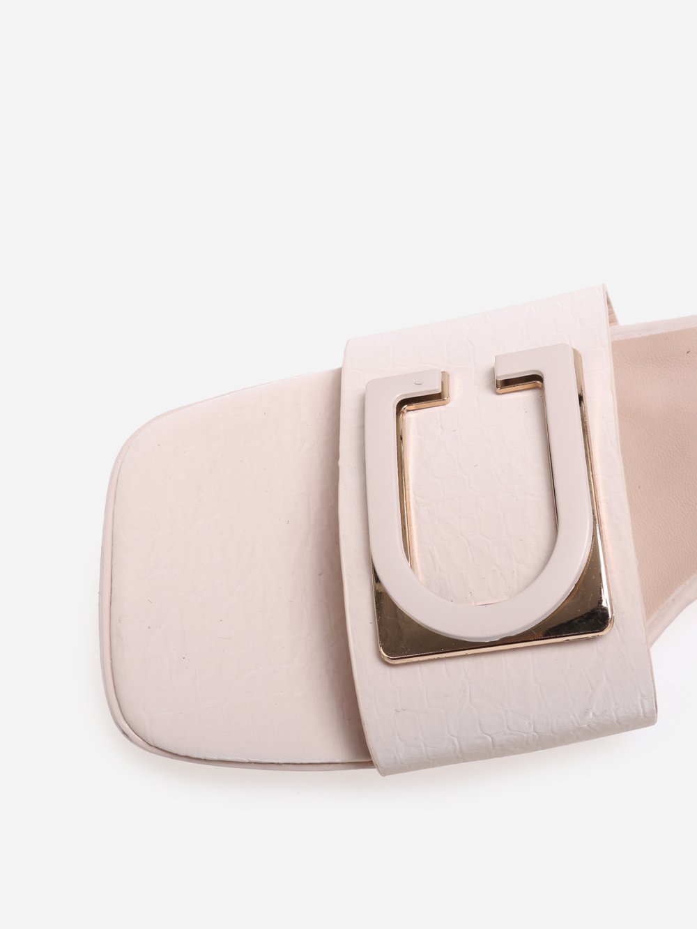 Mules b talon w détail D métal beige