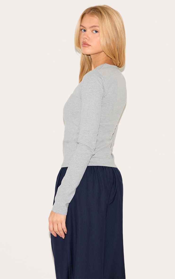 T-shirt ajusté à manches longues en coton