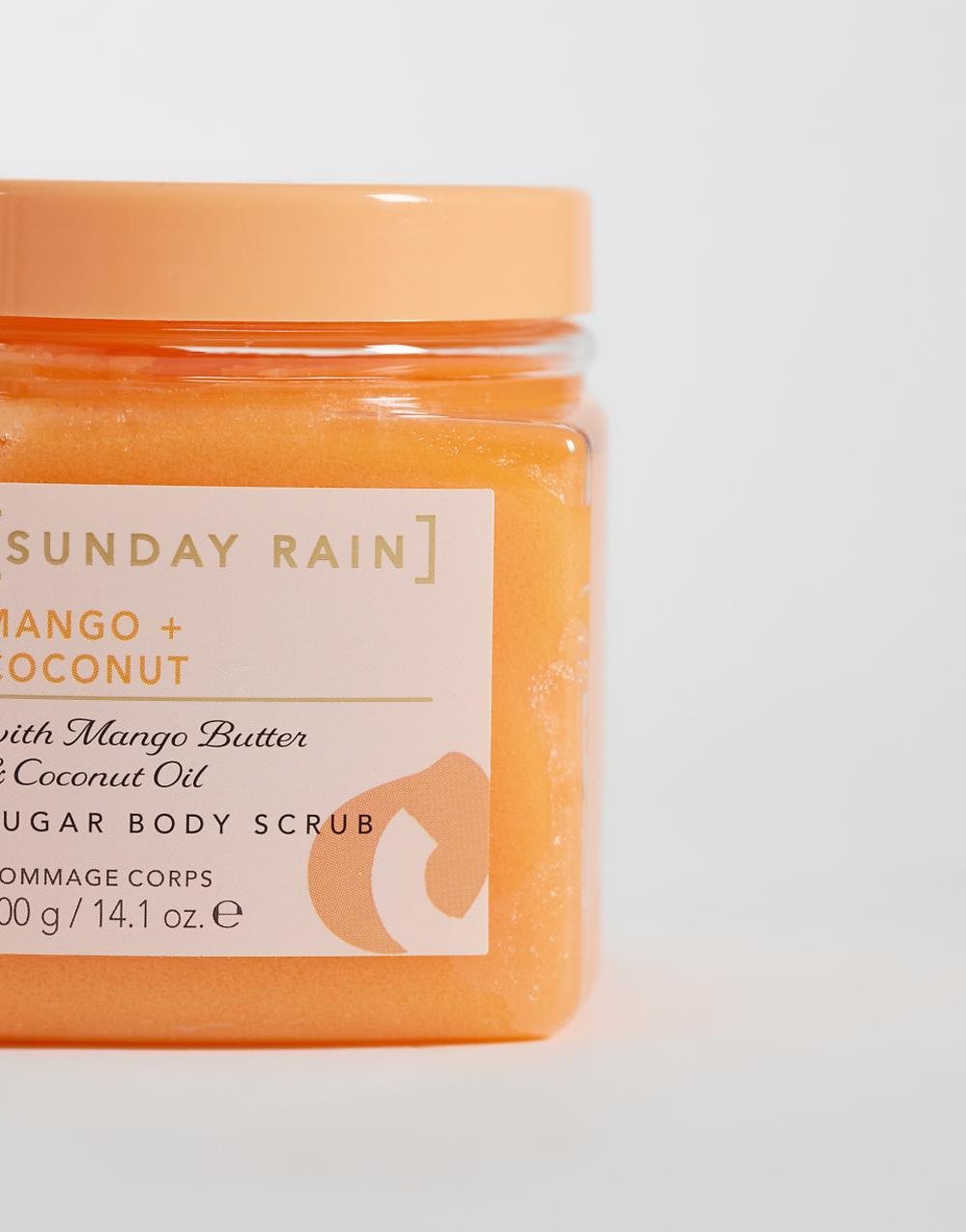 Creamy mango and coconut body scrub