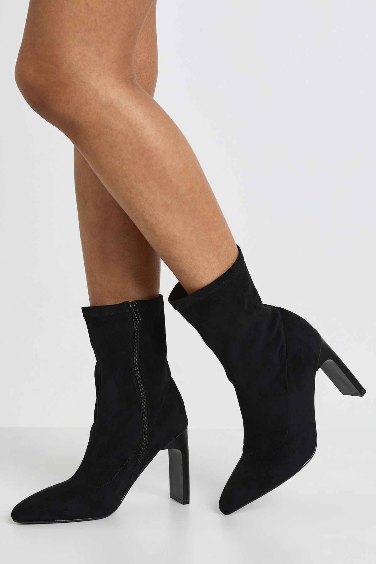 Bottines chaussettes extensibles à talon