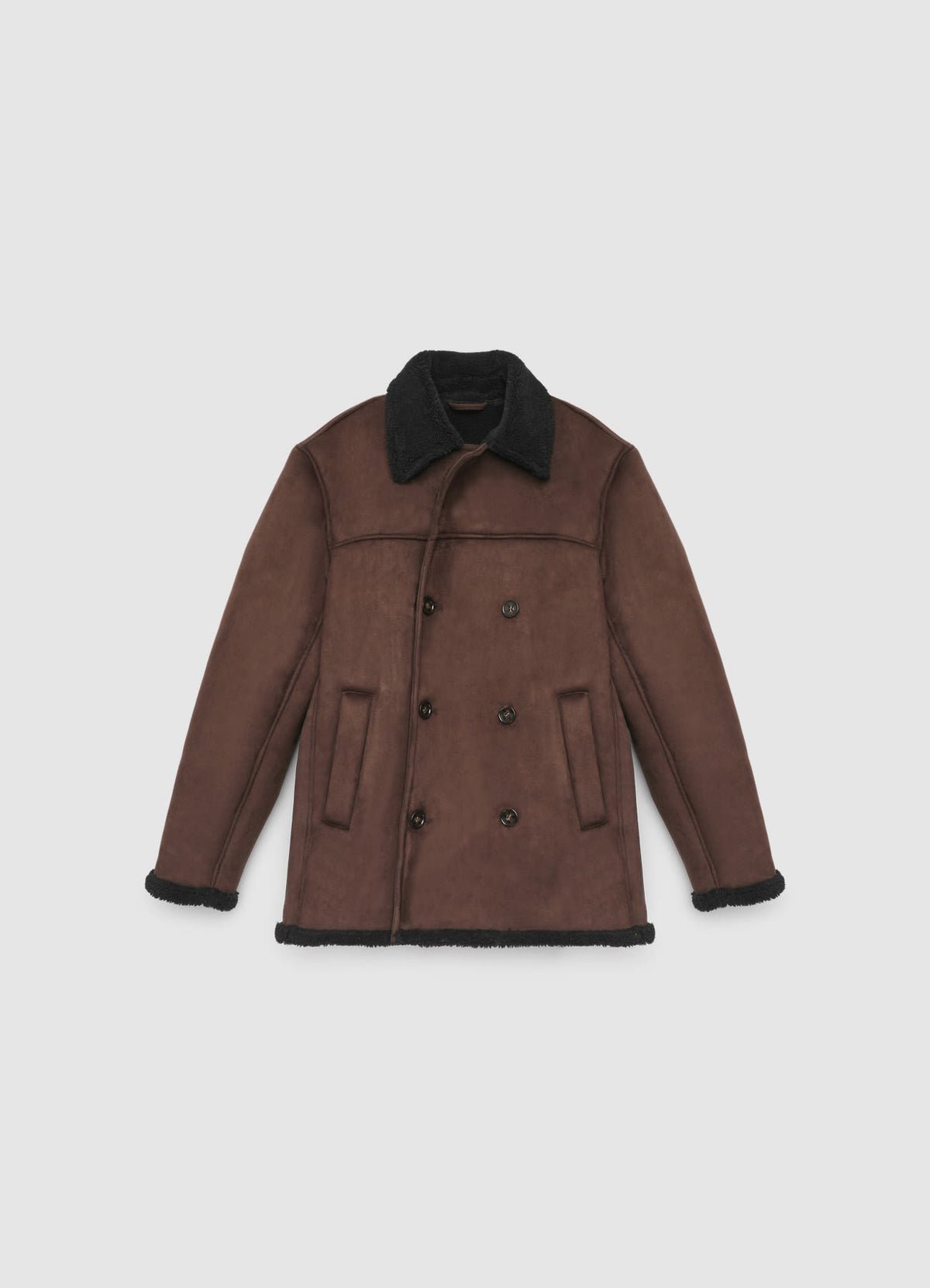 Double-breasted peacoat, teddy collar