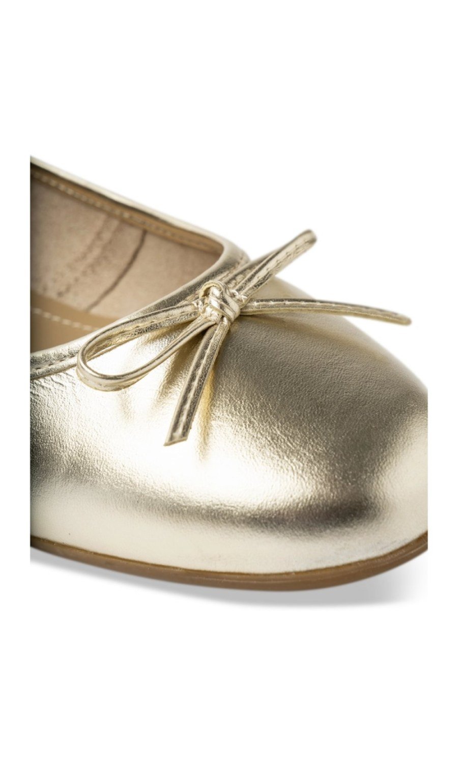 Gold metallic bow ballerinas