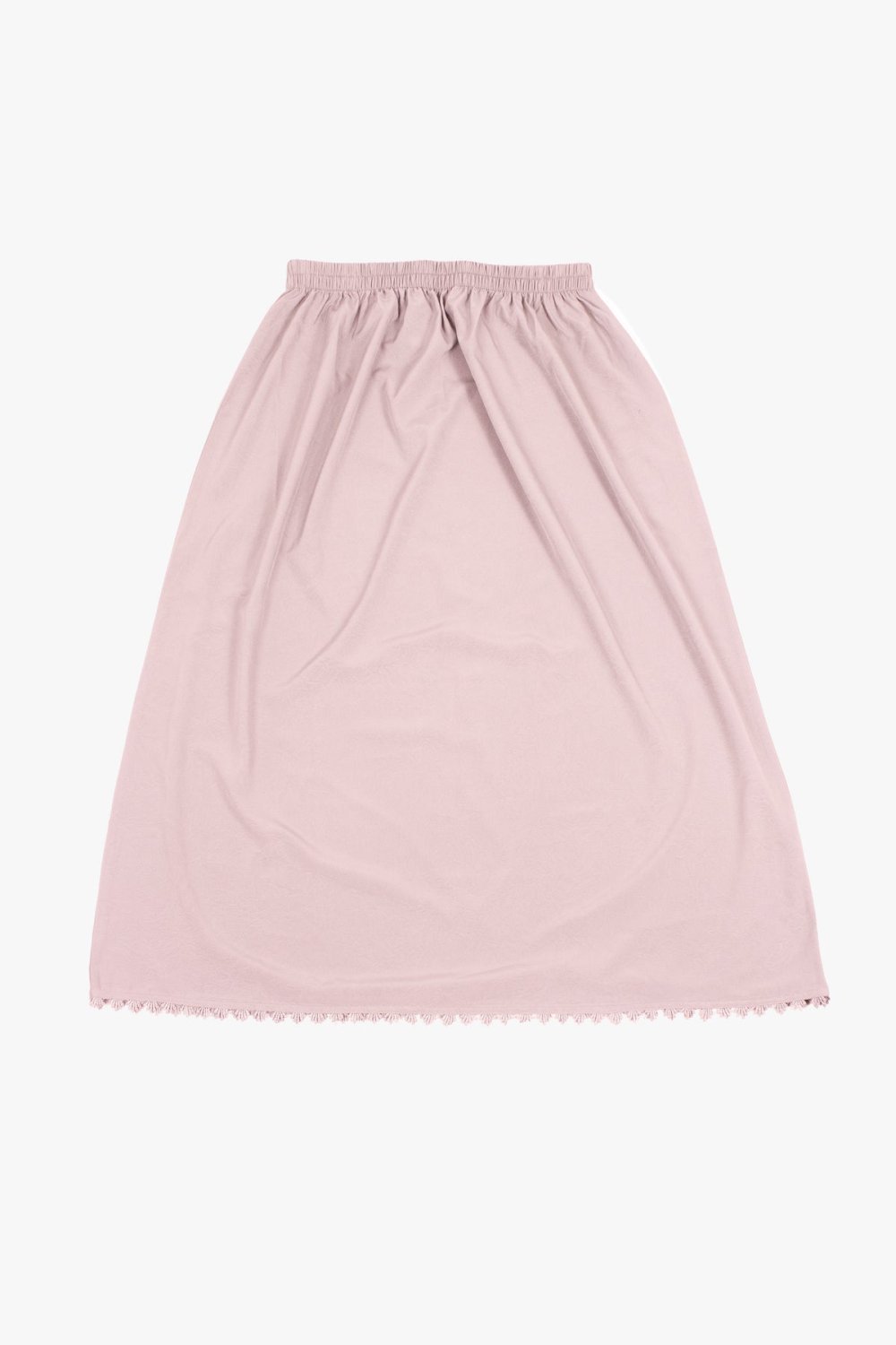 Lace-hem crepe maxi skirt - Powder pink