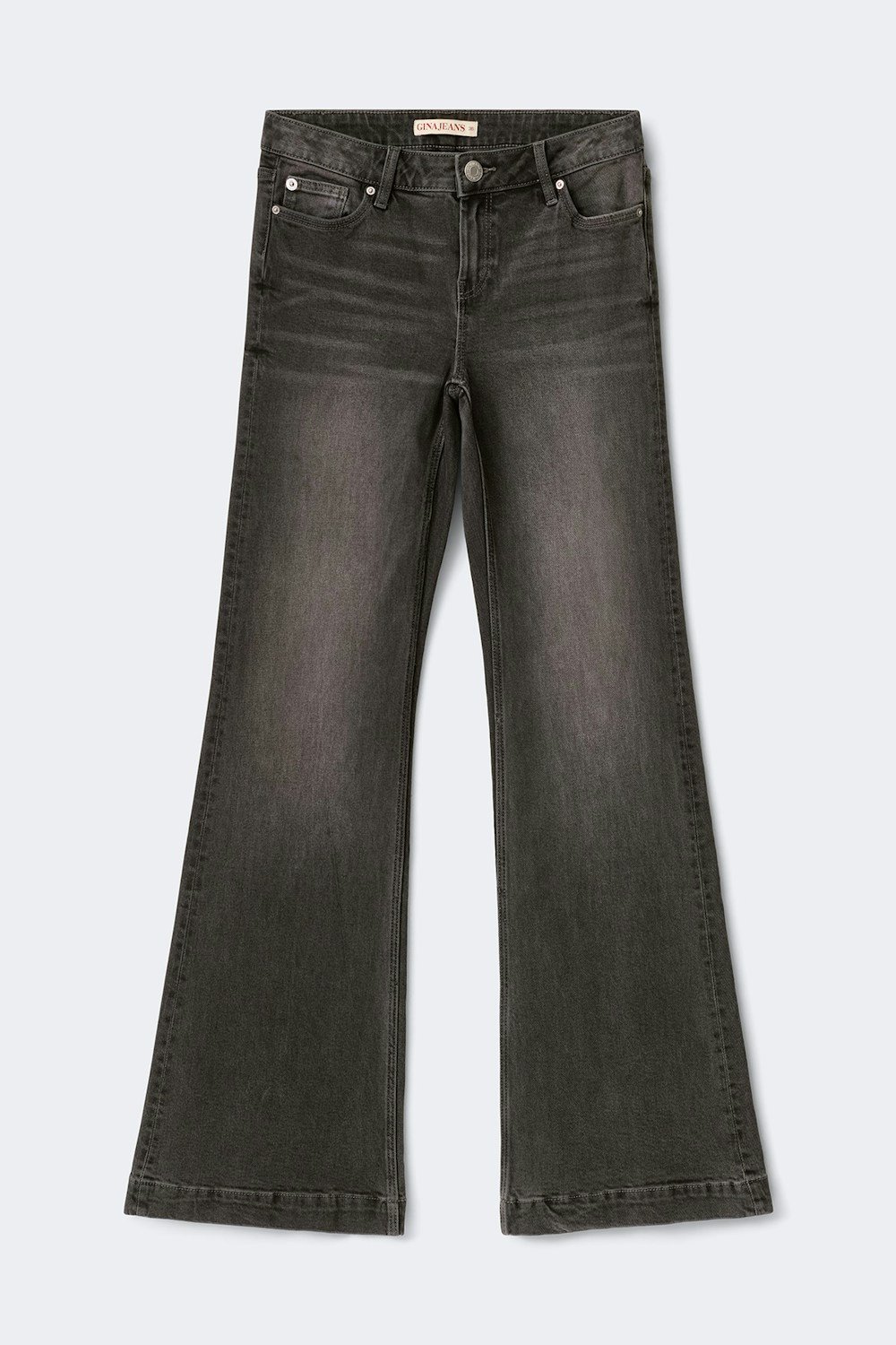 Jean évasé taille mi-haute push-up gris