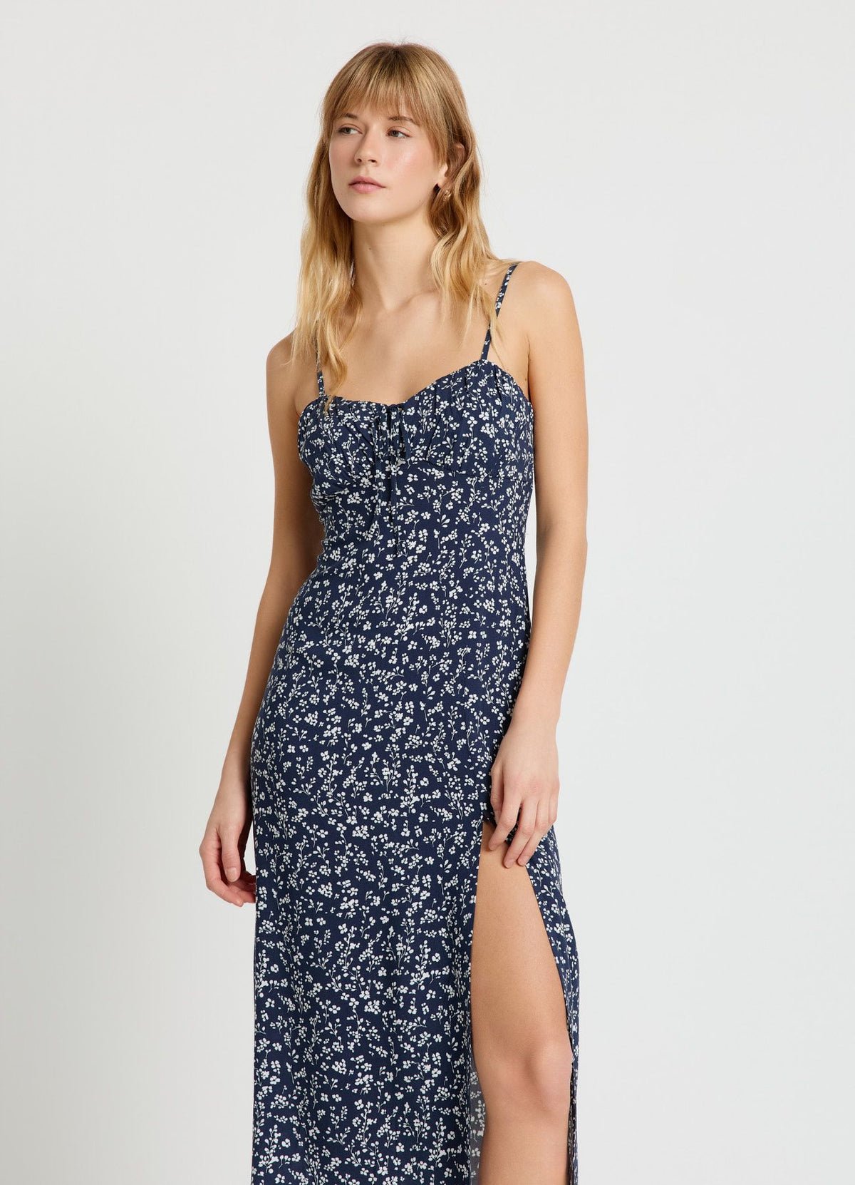 Floral maxi dress with side split