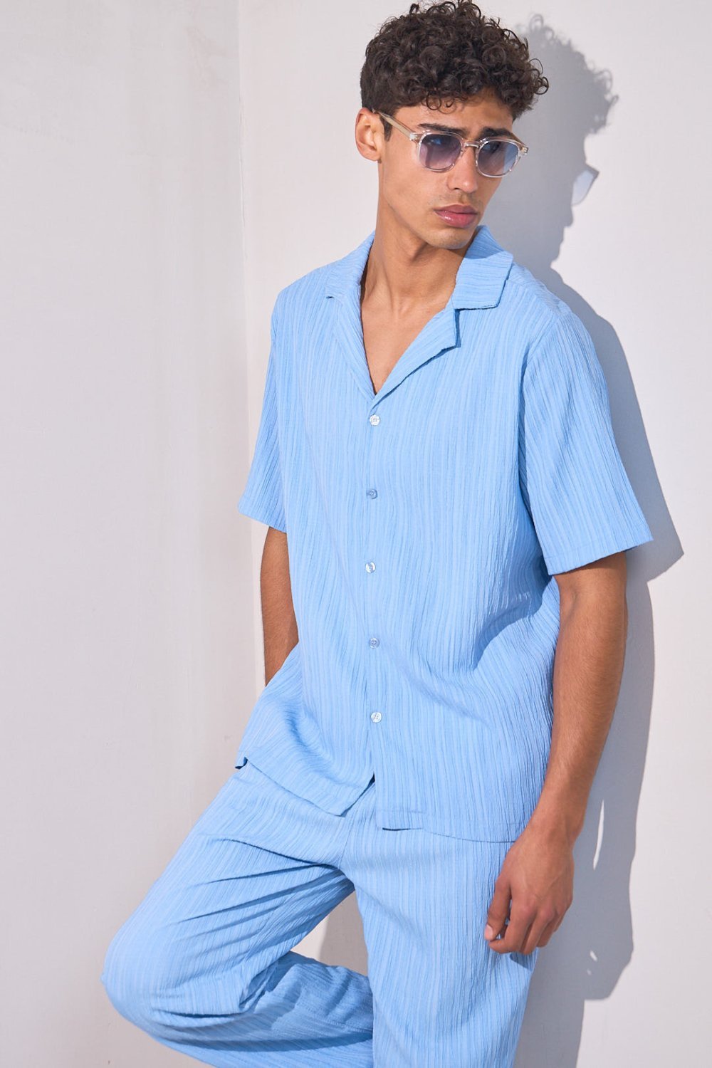 Ensemble chemise w pantalon plissé zre9