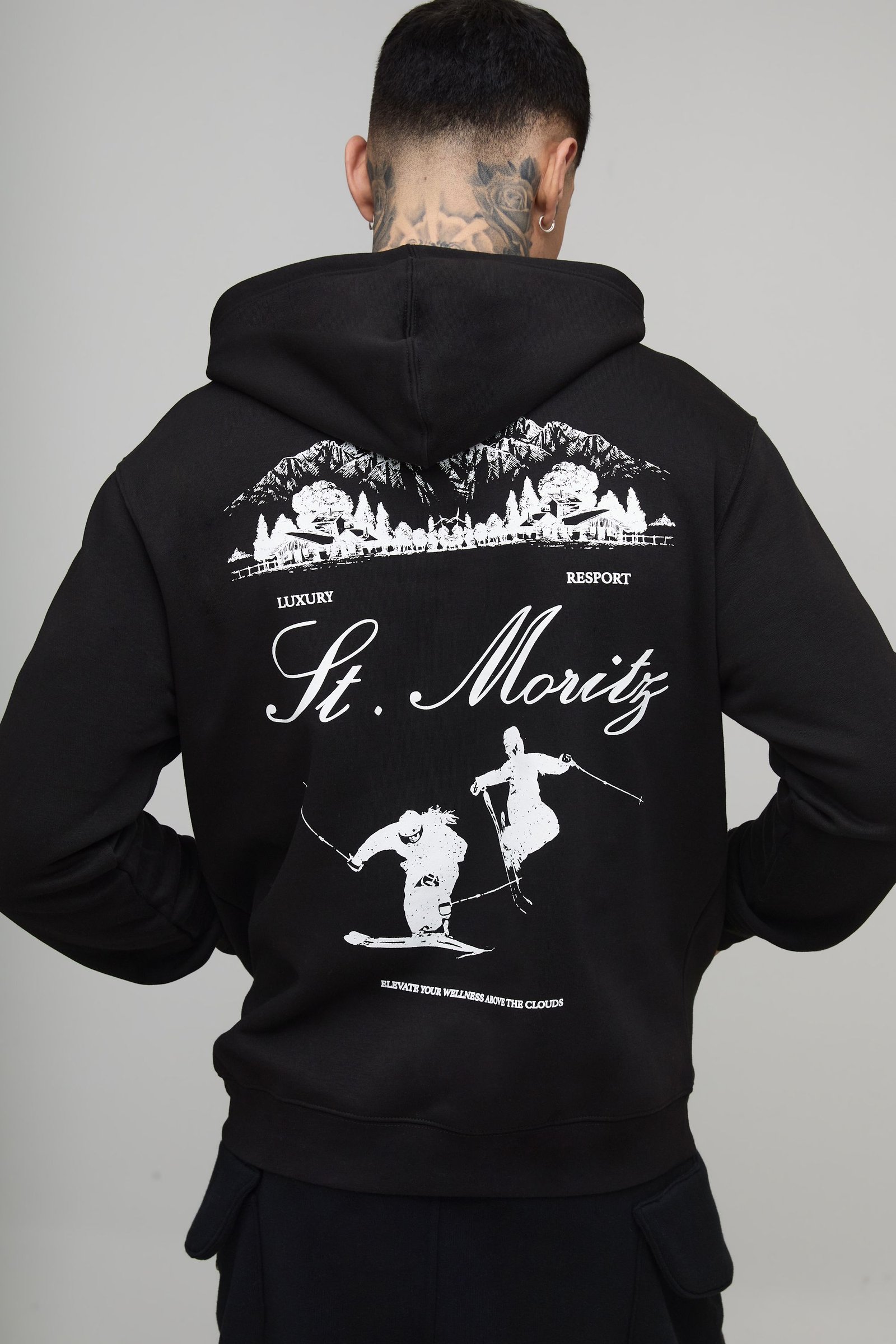 Hoodie graphique de ski Mont Blanc, coupe Regular, grande taille