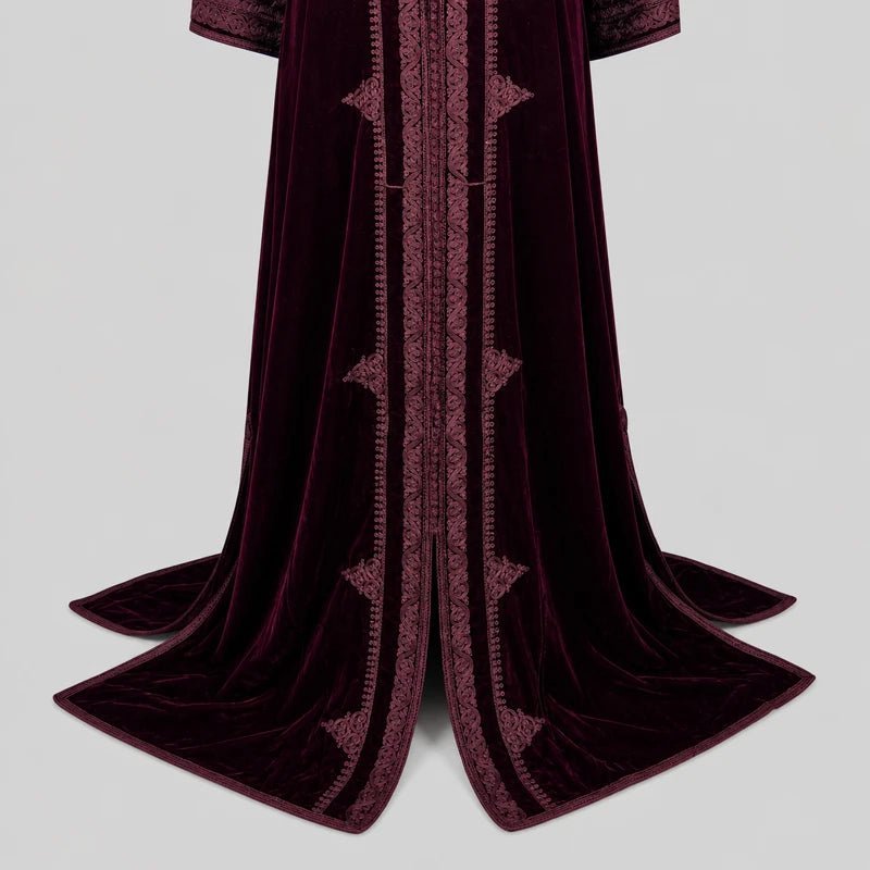 Caftan velours mtarz bordeaux