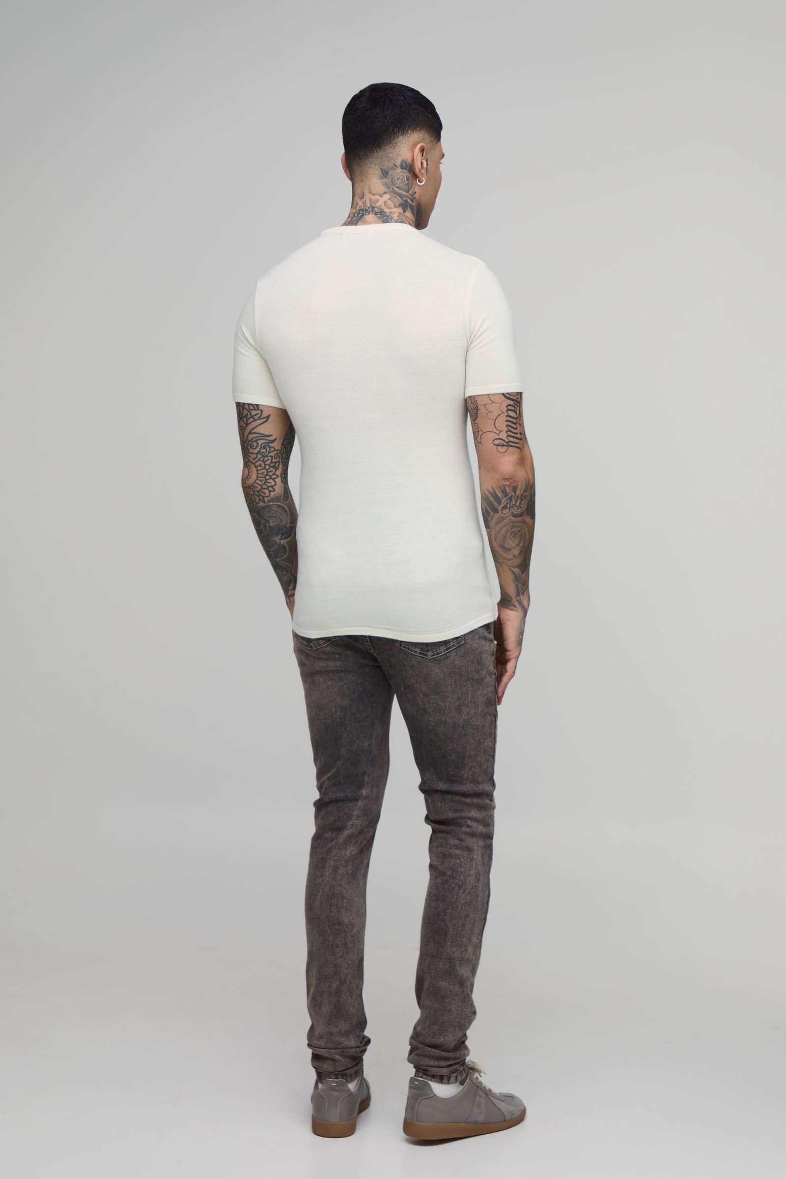 T-shirt muscle fit en maille douce - Tall