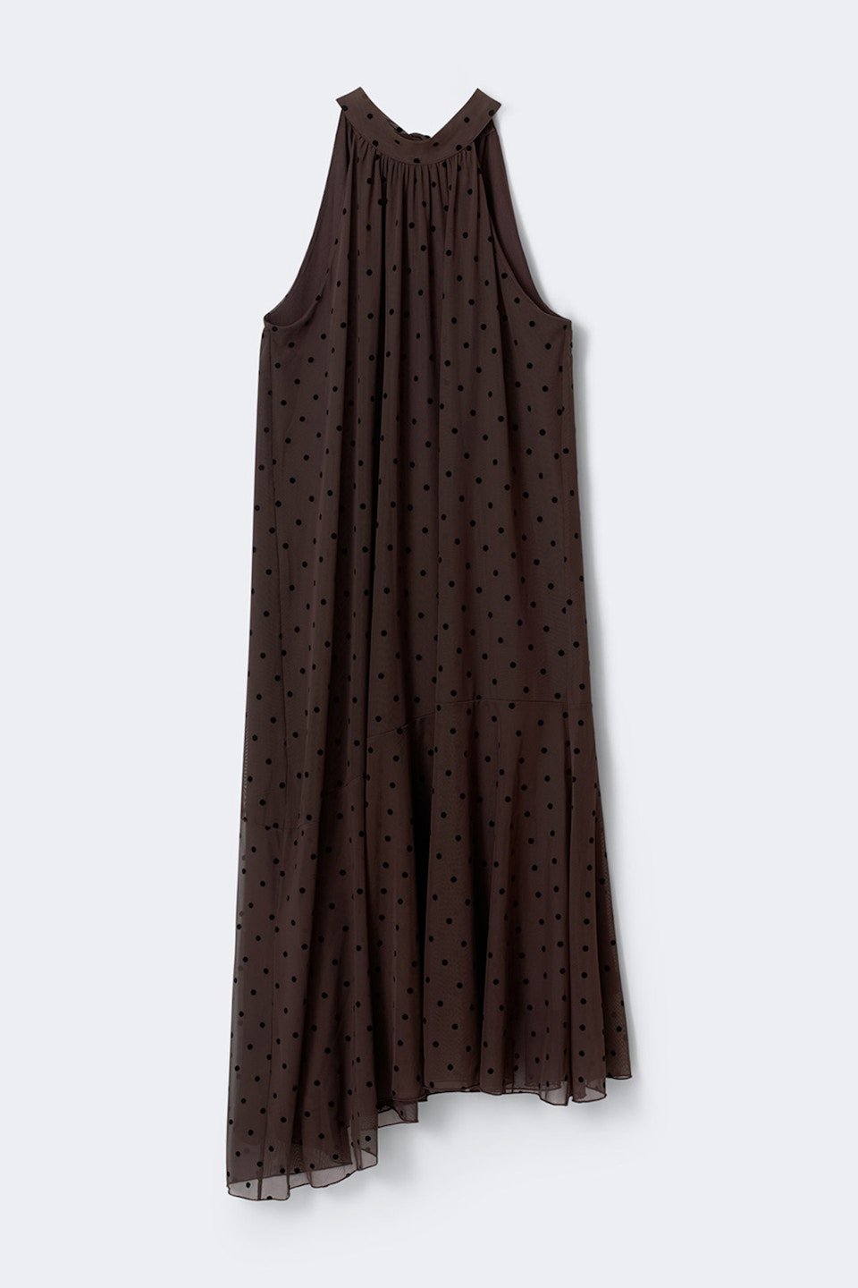 Robe dos nu asymétrique à pois