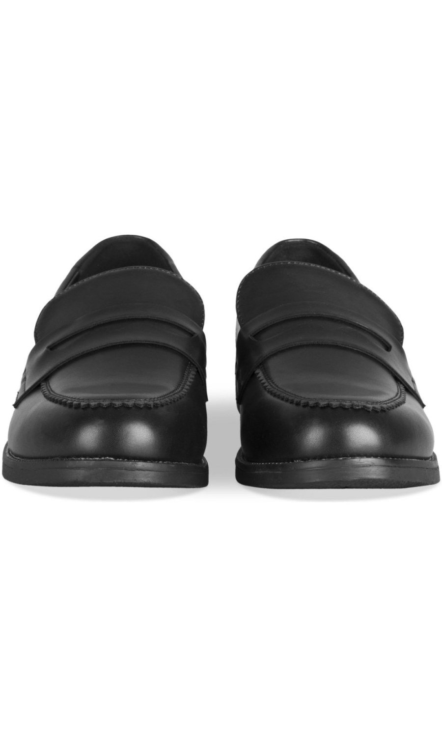 Black patent penny loafers