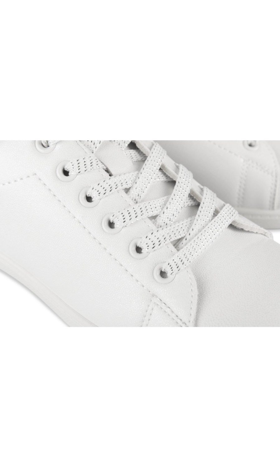 Plain white low-top sneakers