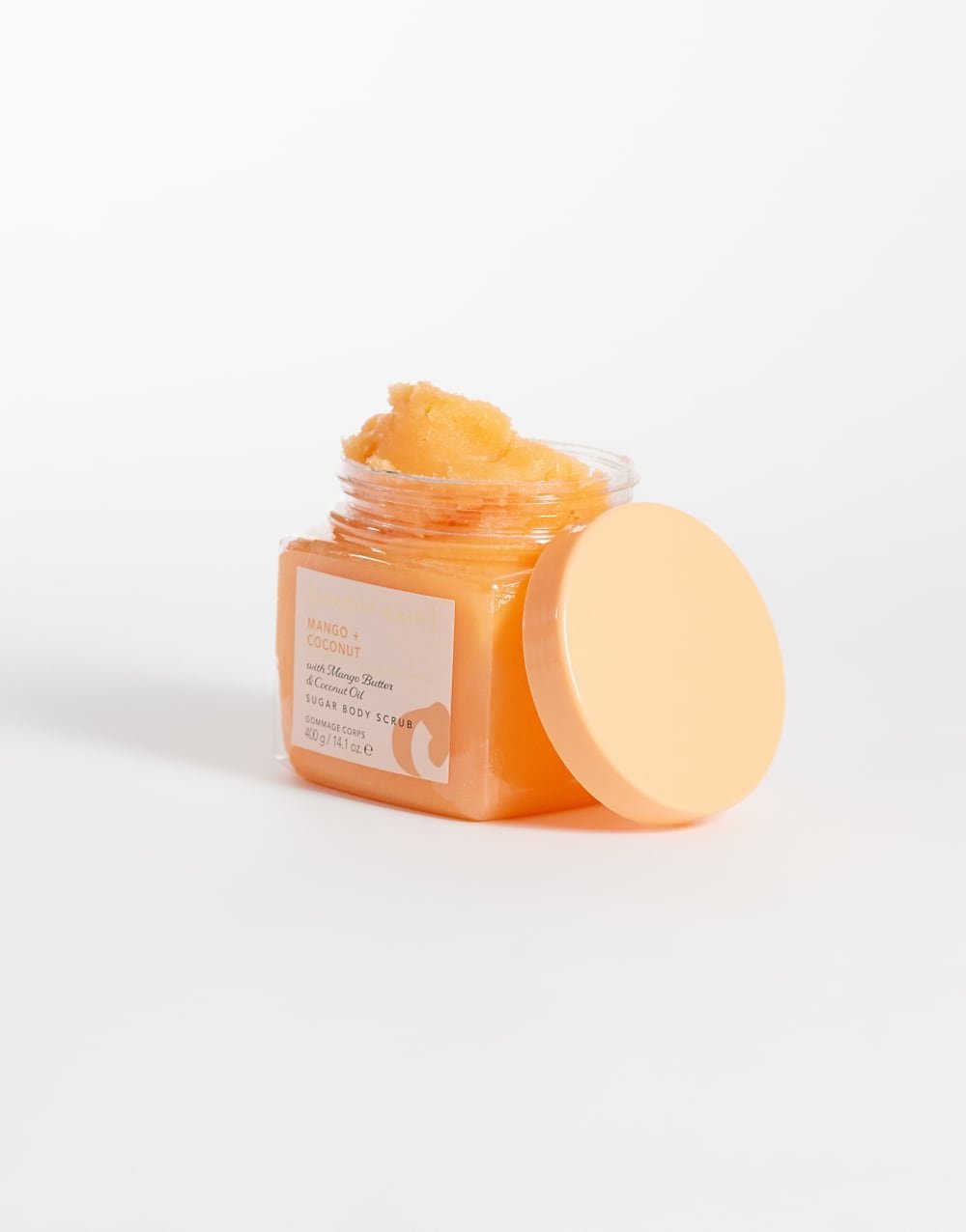 Creamy mango and coconut body scrub