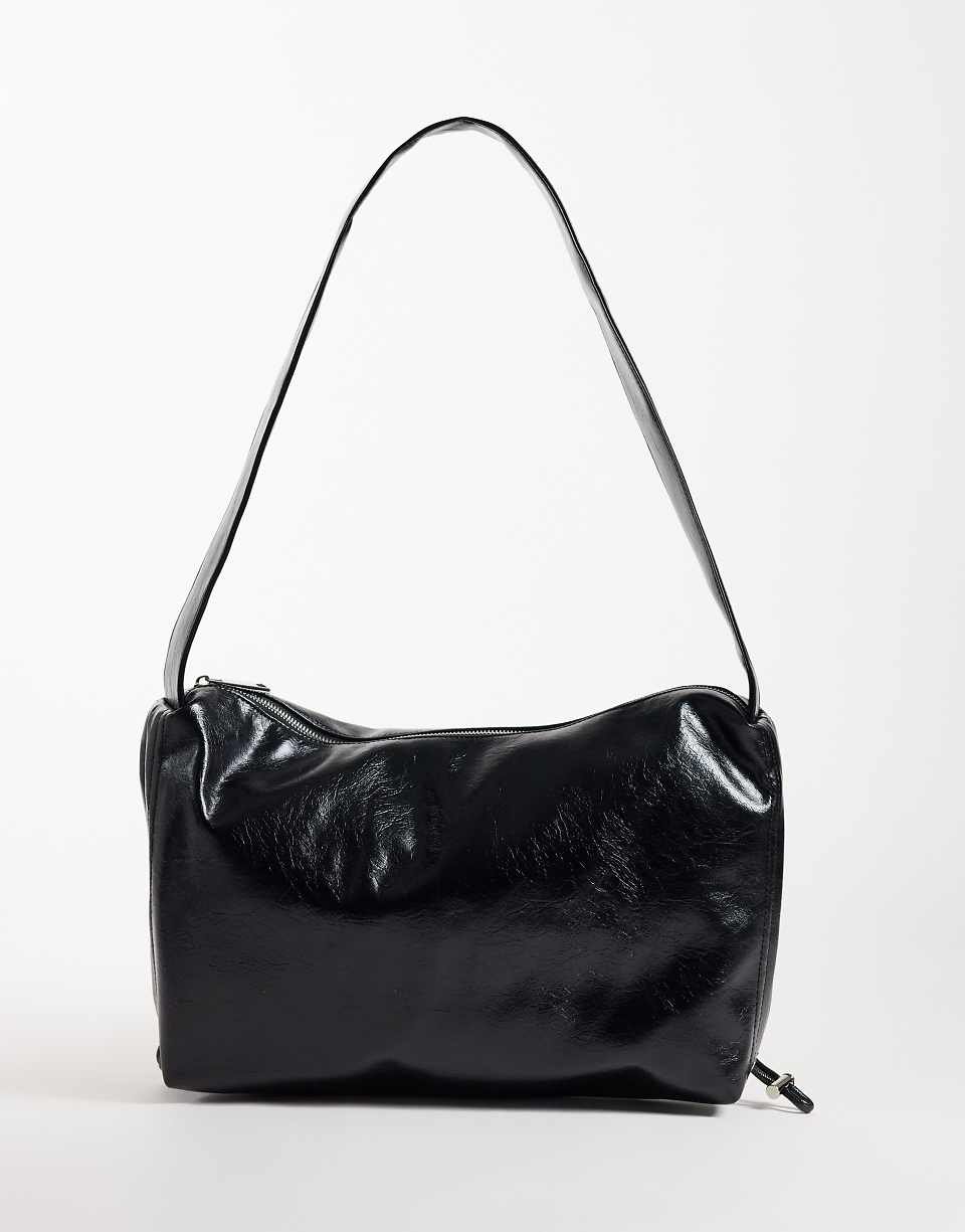 Sac bandoulière PU, lon noir