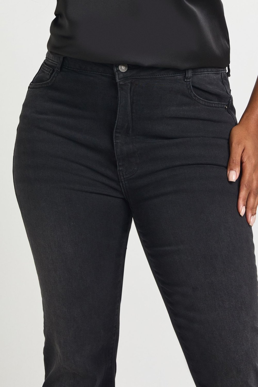 Jean évasé taille haute k7el delavé - Grande taille