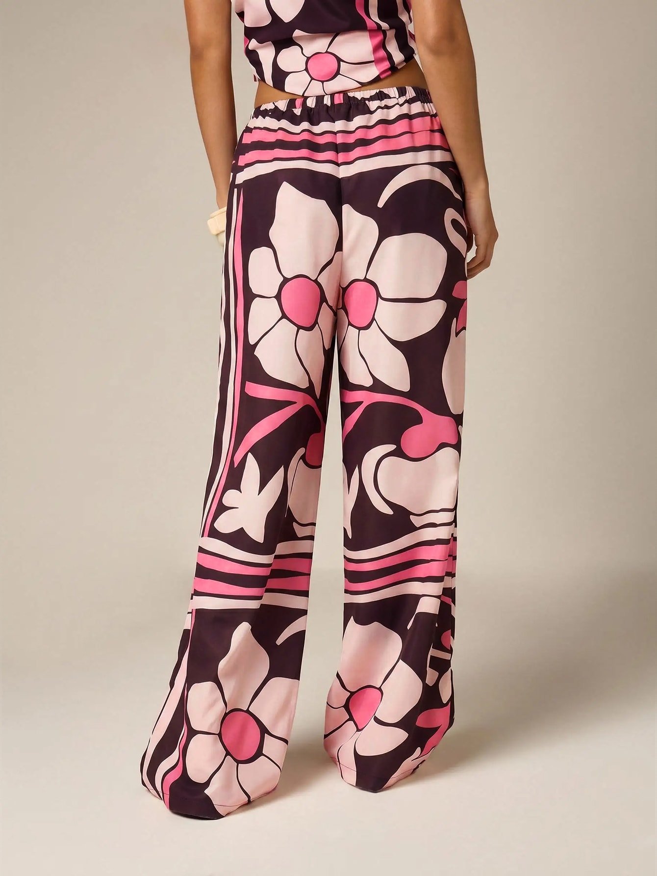 Pantalon large rétro b nwar w westa élastique b cordon