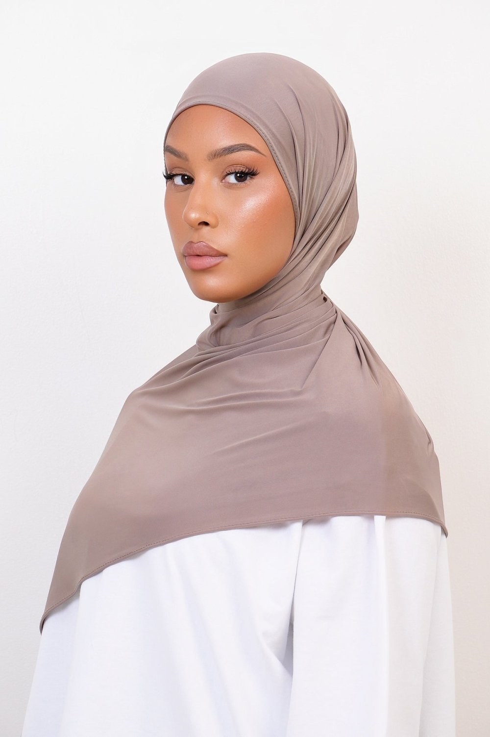 Liquid jersey hijab - Hazelnut