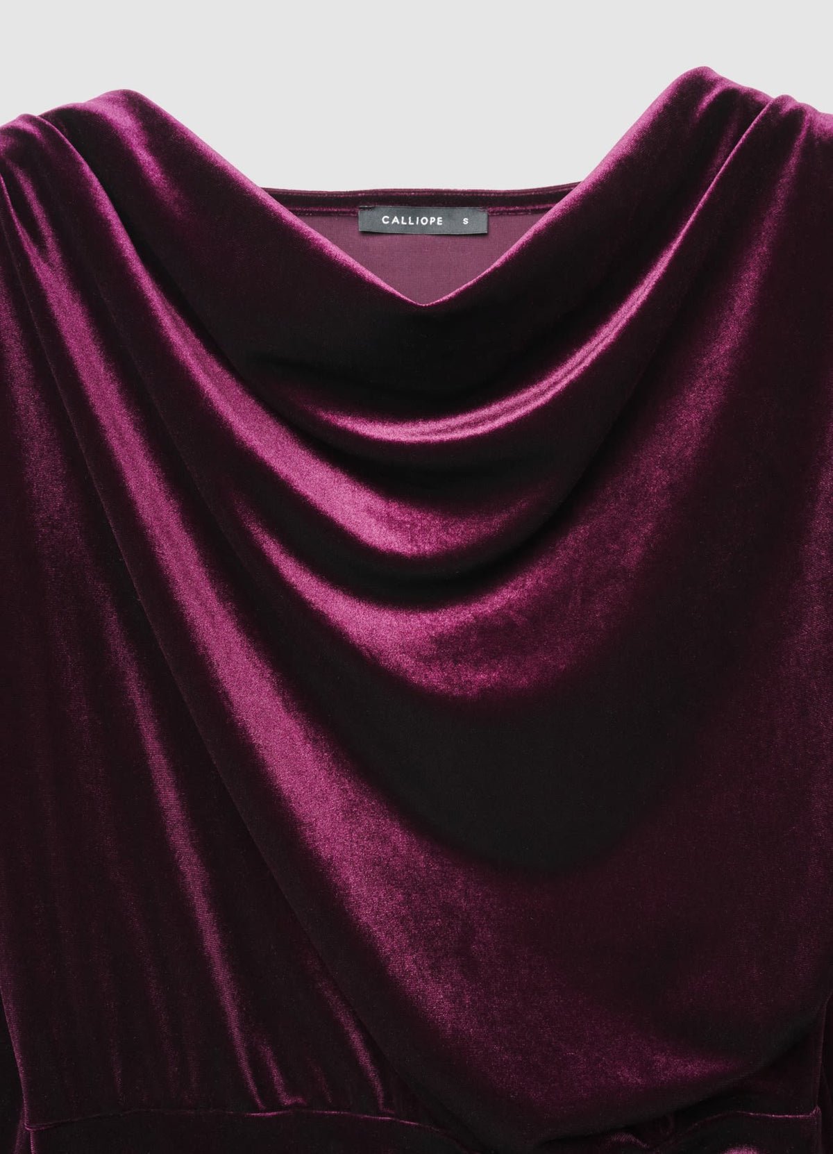 Robe midi drapée velours côtelé