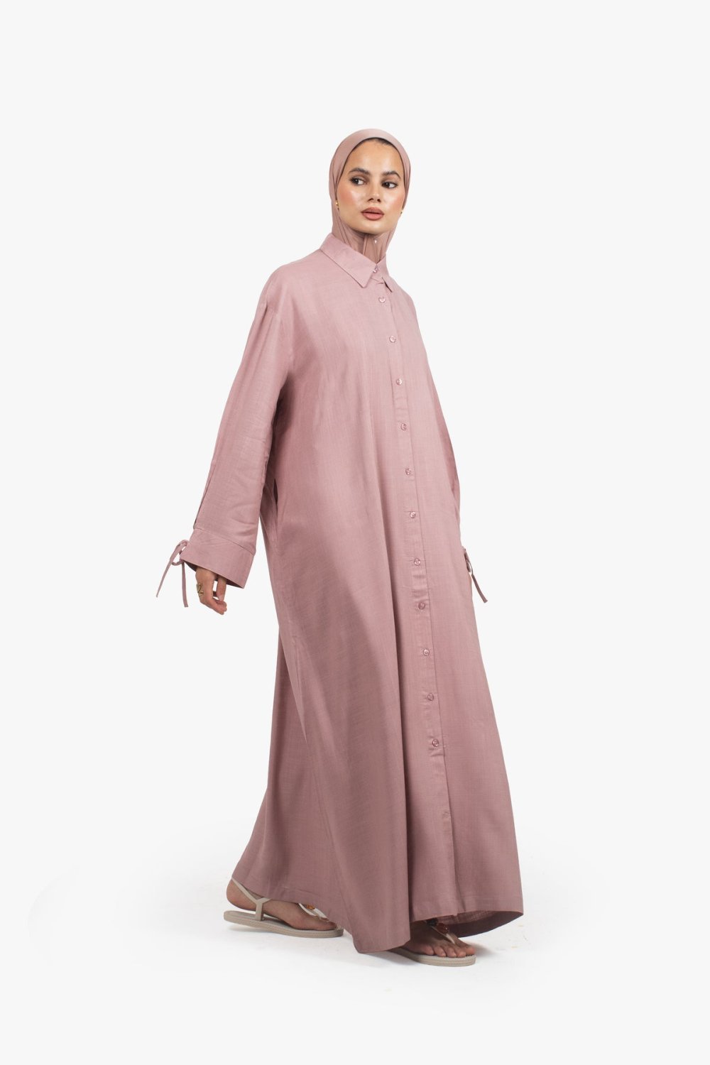 Abaya chemise b sdaf - Rose 9dim