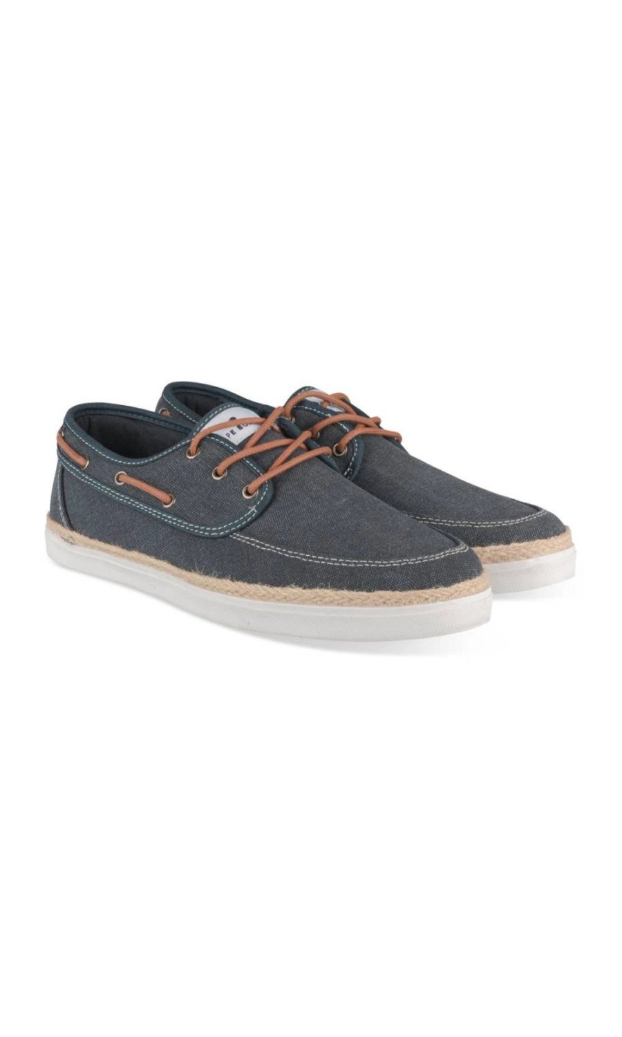 Navy canvas boat shoes