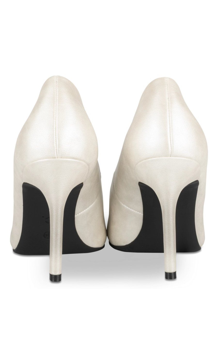 Off-white pearlised pointed stiletto pumps