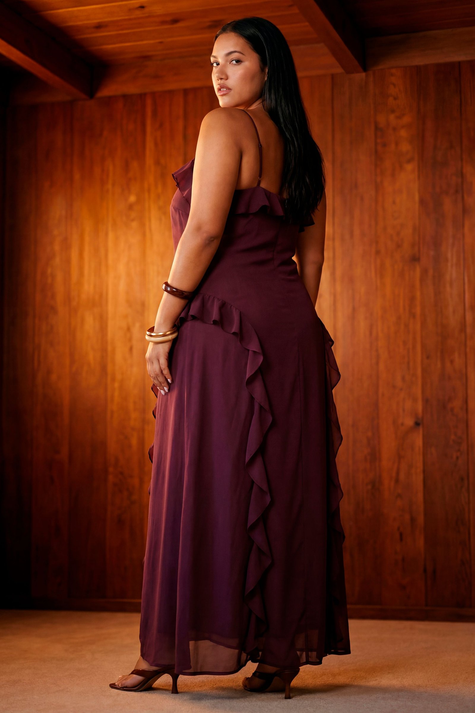 Robe twila mousseline b volants - Grande taille