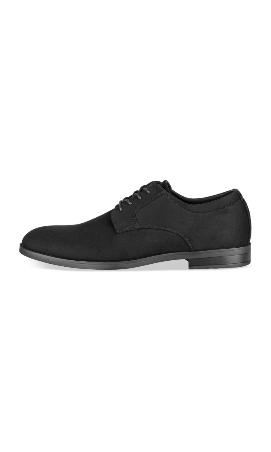 Derbies aspect suédine petit talon noirs