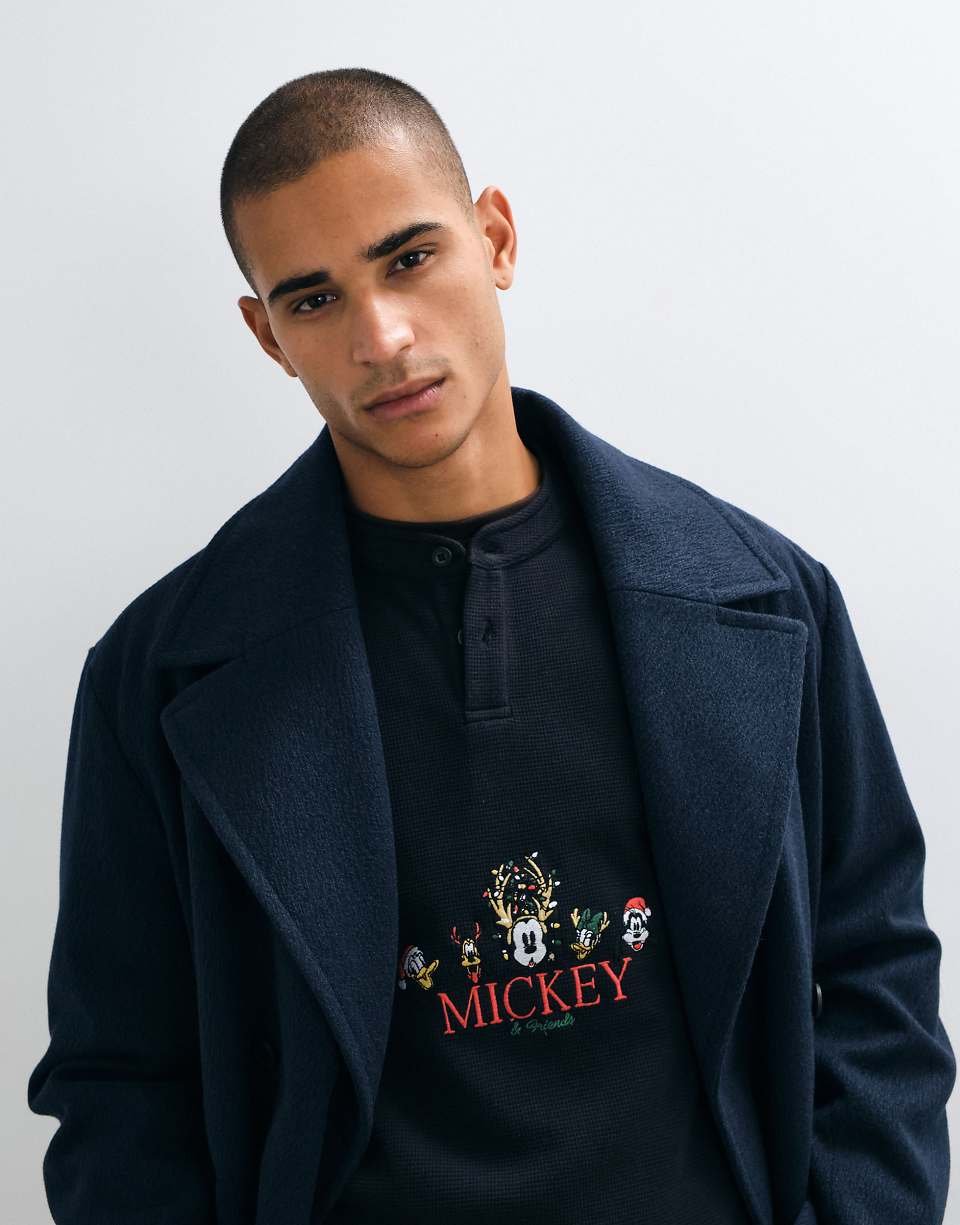 Henley oversize gaufré b imprimé Mickey dyal Noël