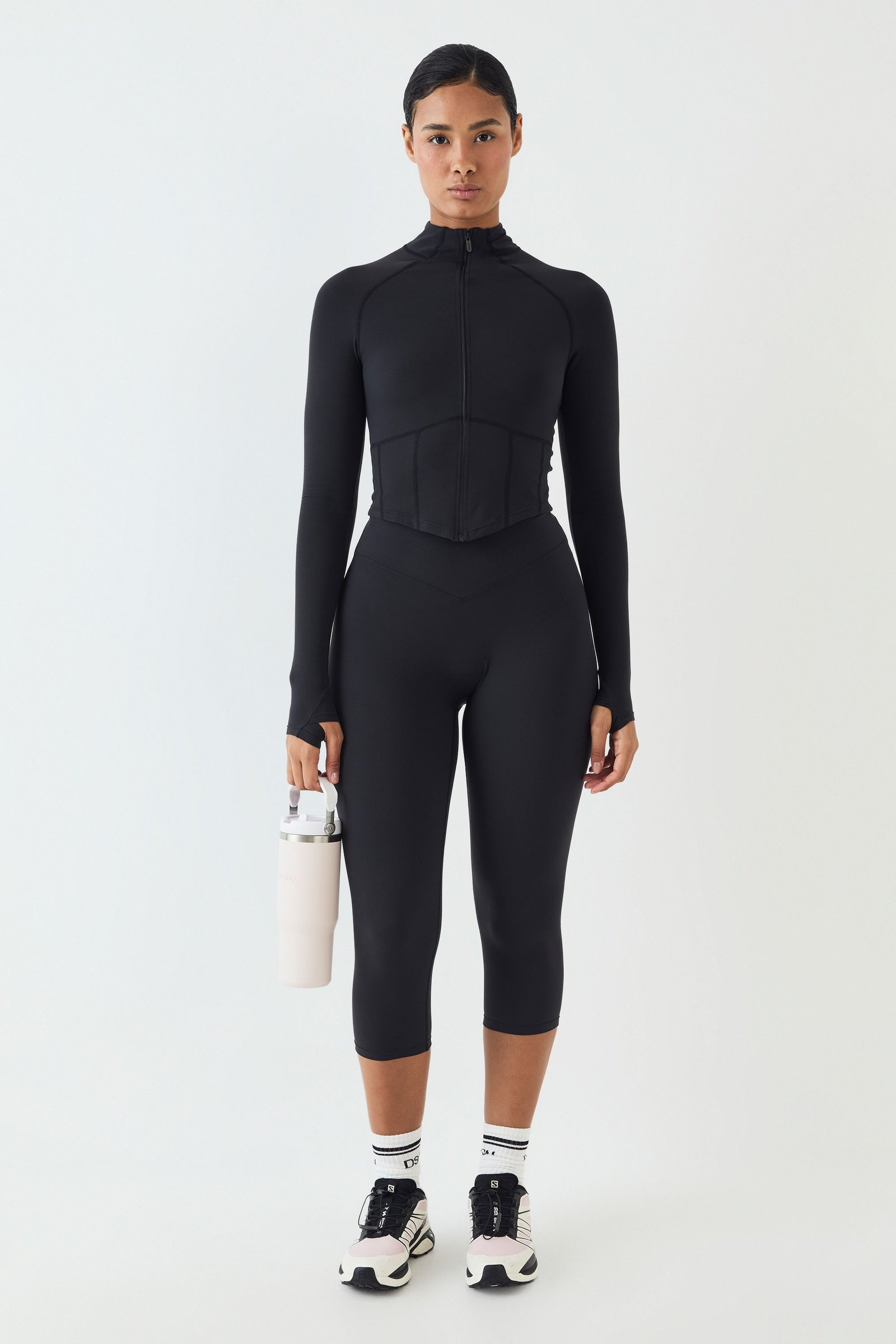 Veste de sport zippée effet corset