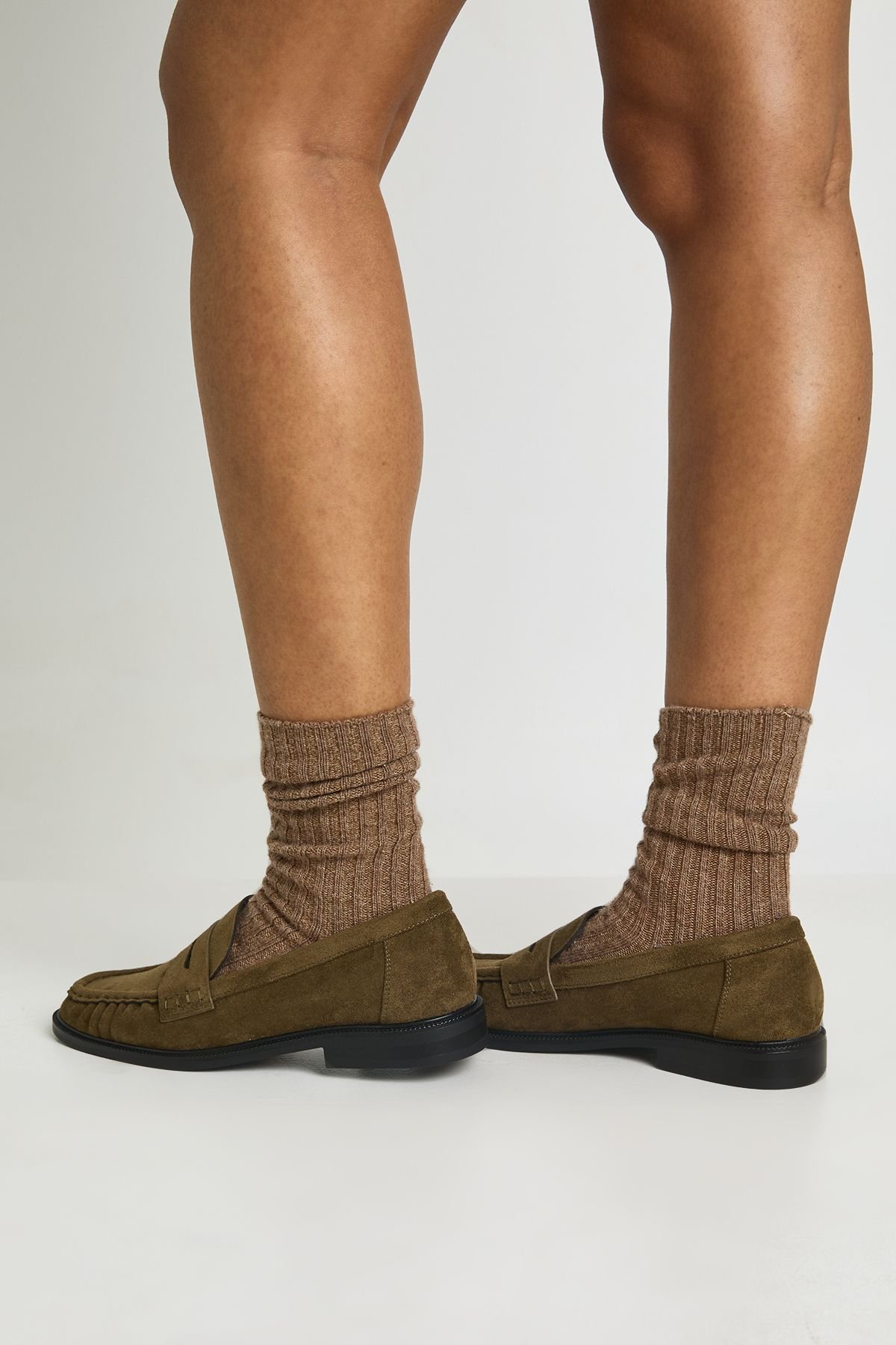 Mocassins froncés - Olive