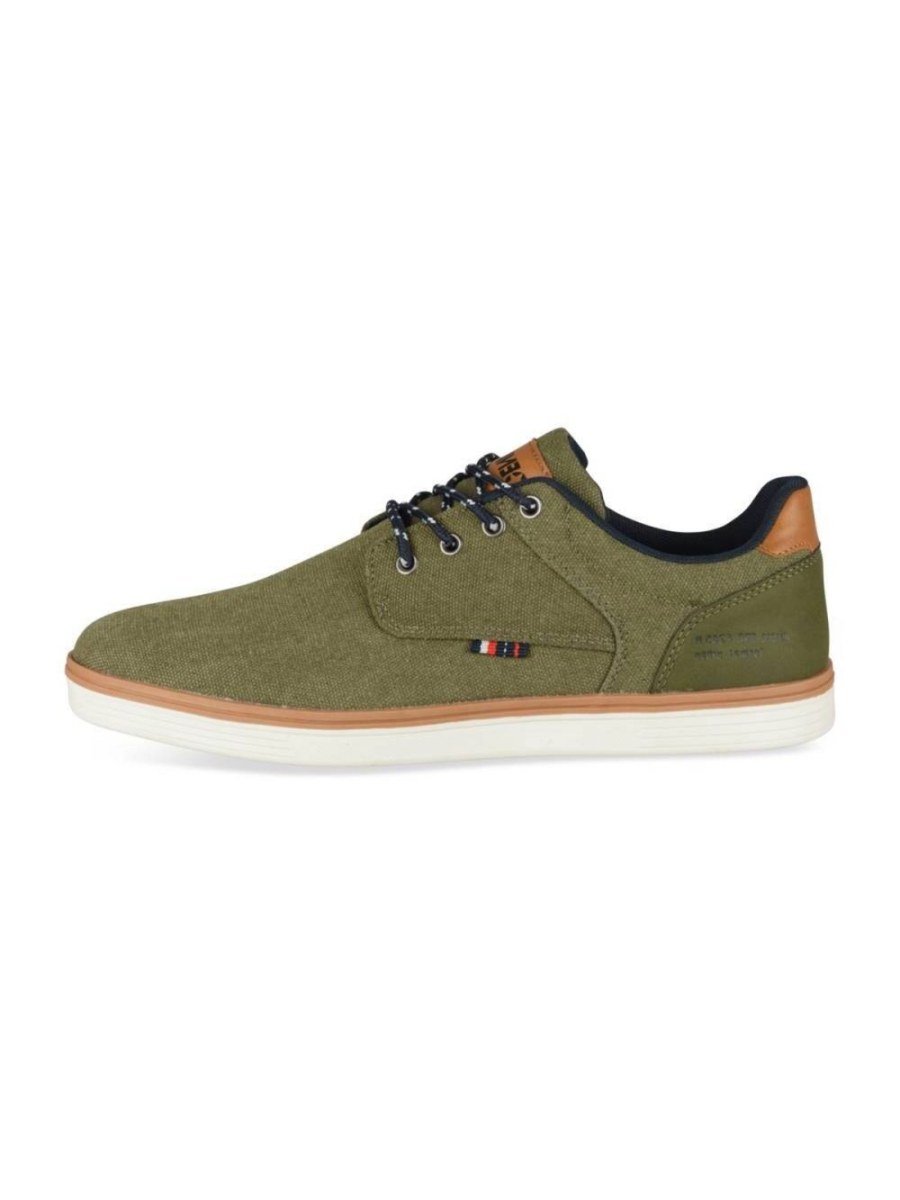 Baskets en toile semelle bicolore kaki