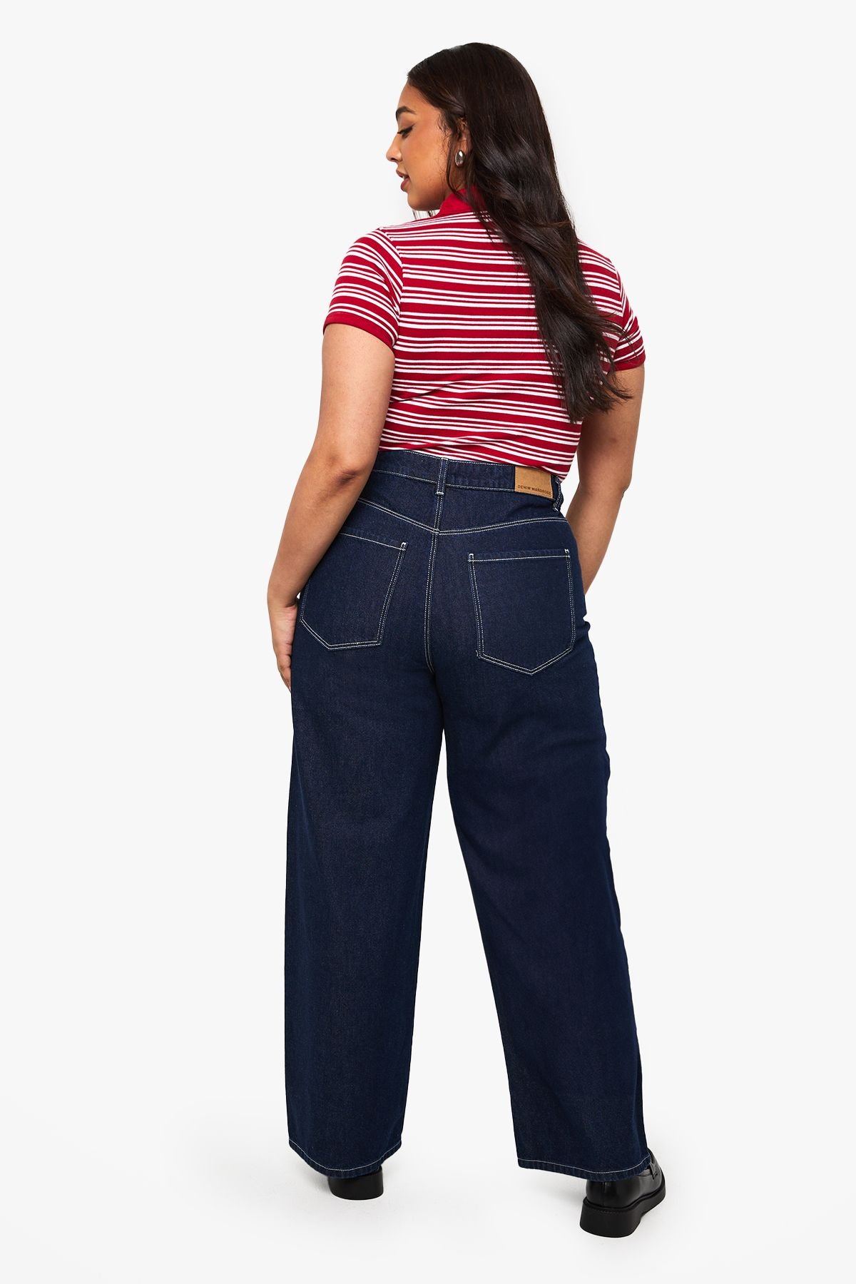 Jean à coupe ample et taille mi-haute - Grande taille