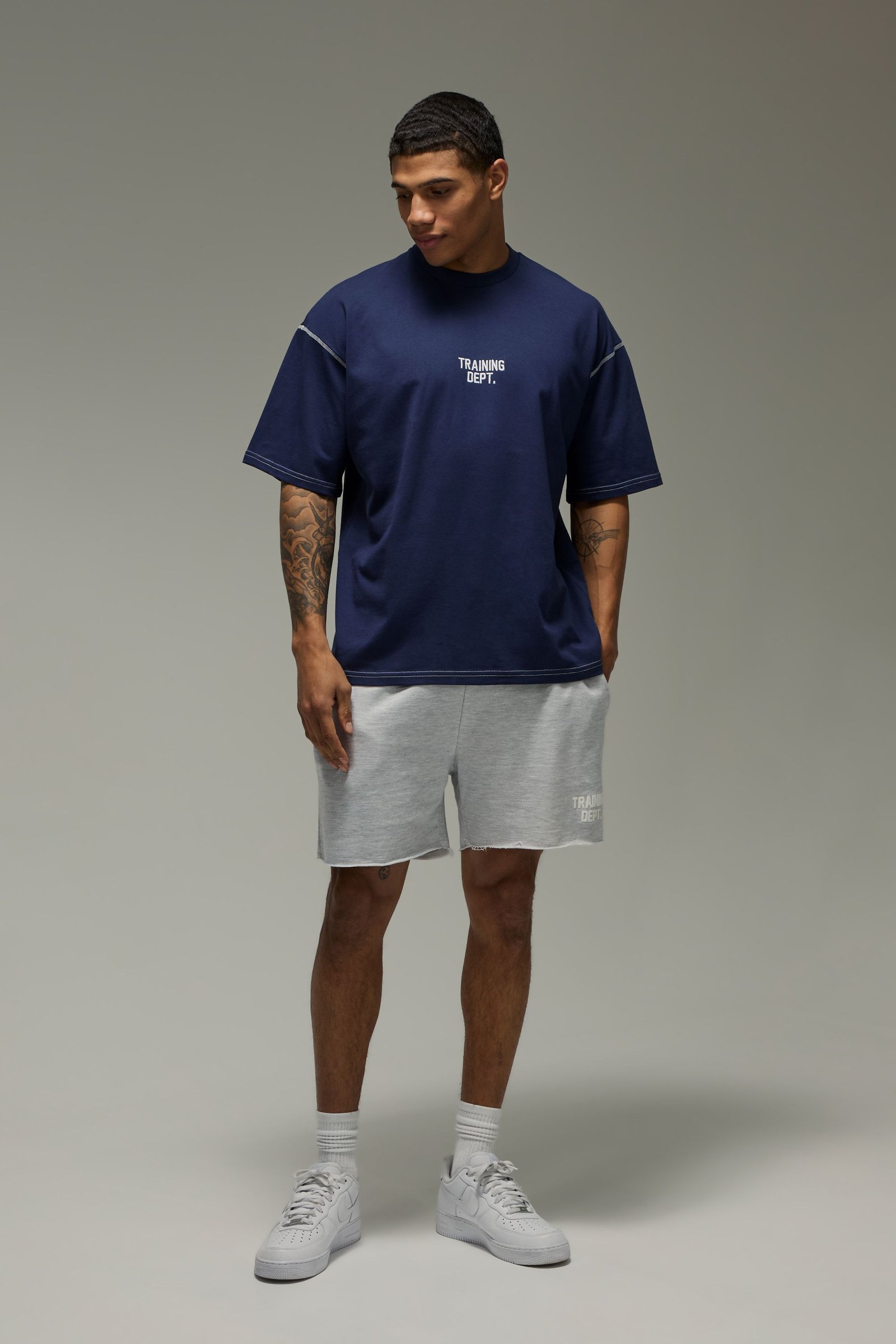 T-shirt oversize b surpiqûres contrastées Training Dept