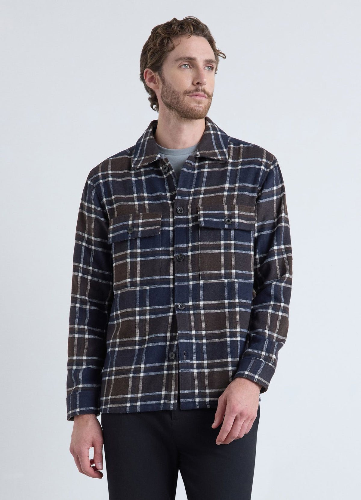 Brown checked overshirt