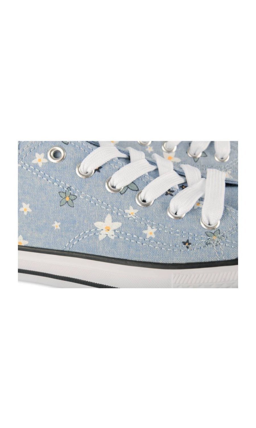 Blue star print canvas sneakers