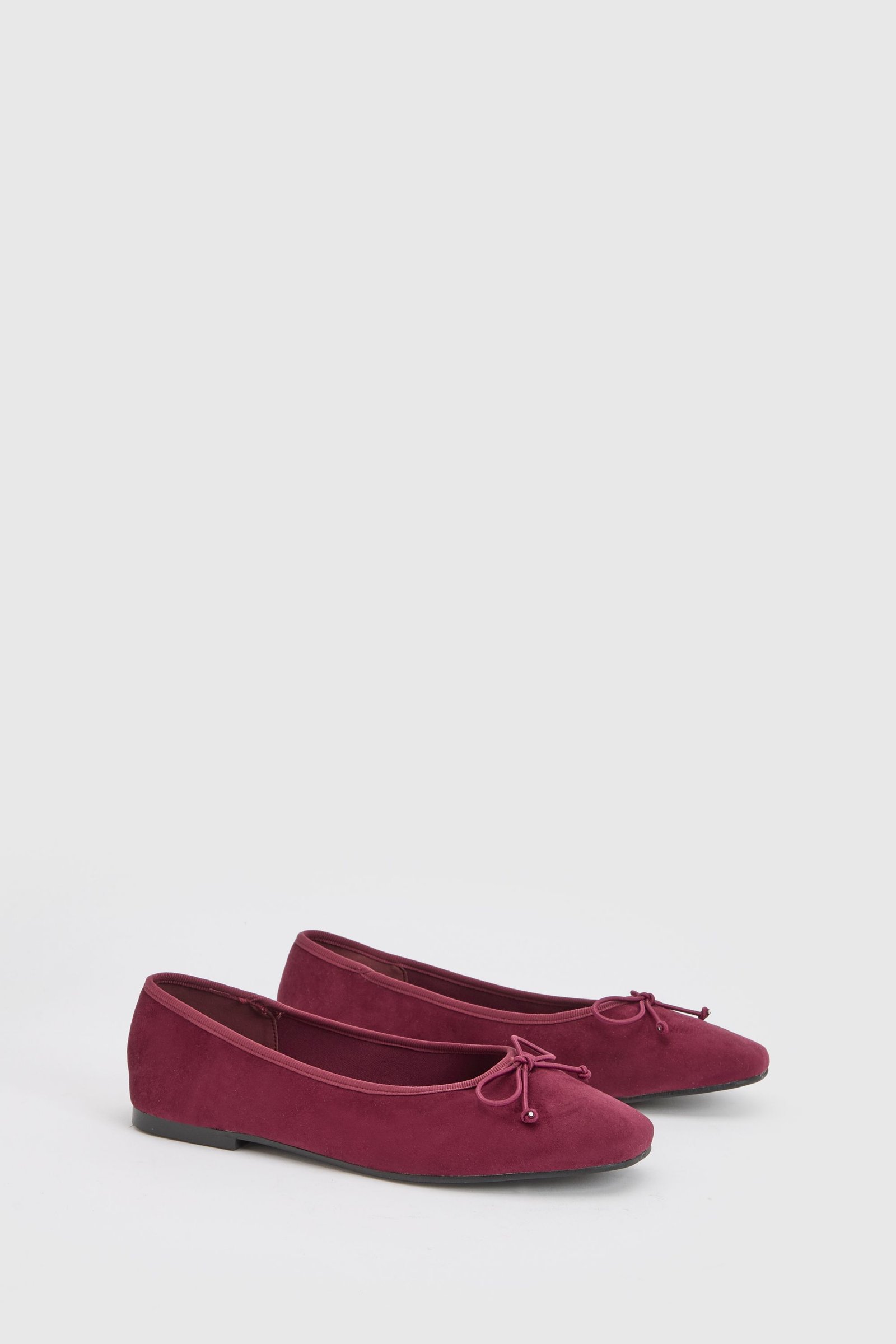 Square toe bow ballet flats - Wide fit